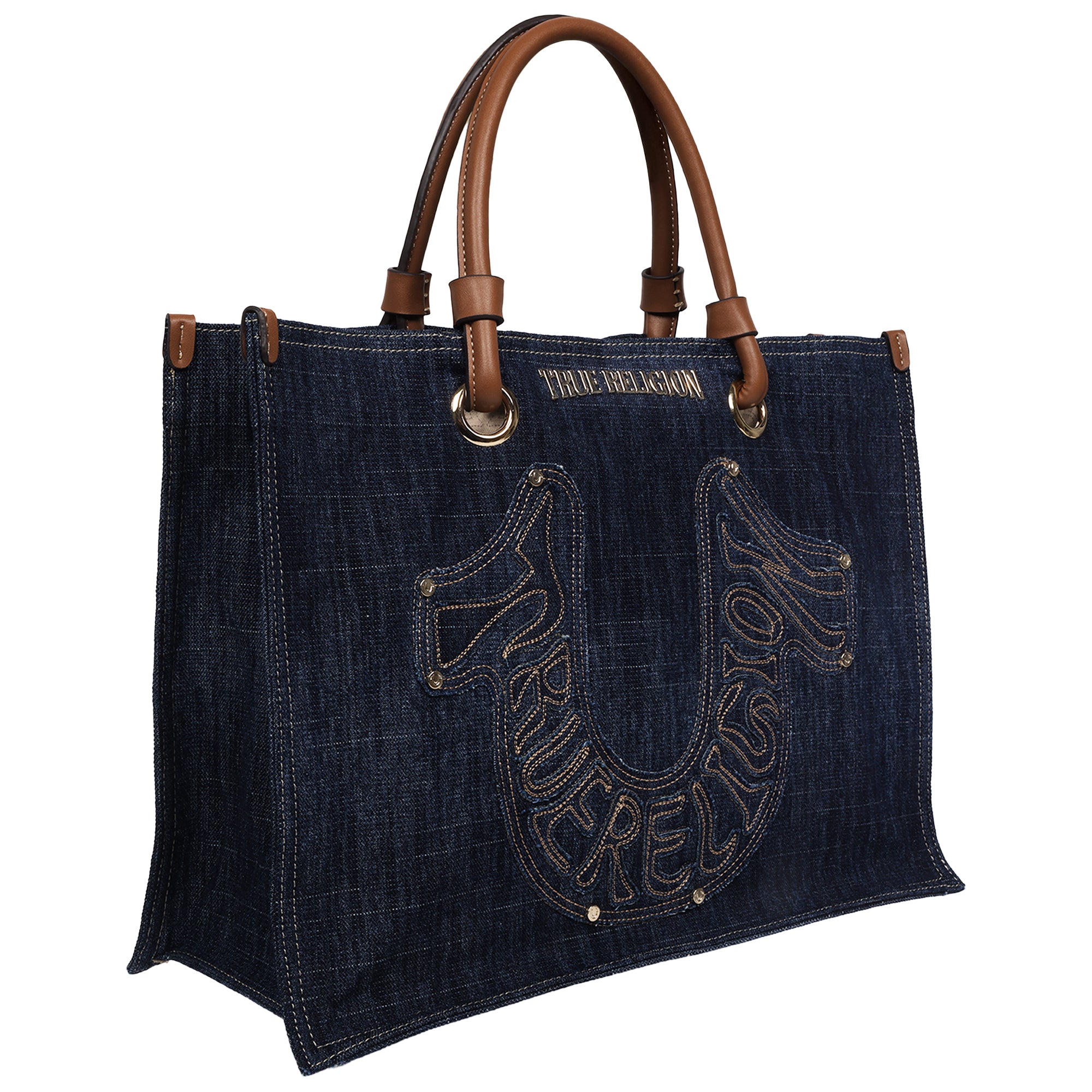 True Religion Andi Horseshoe Appliqué Denim Tote