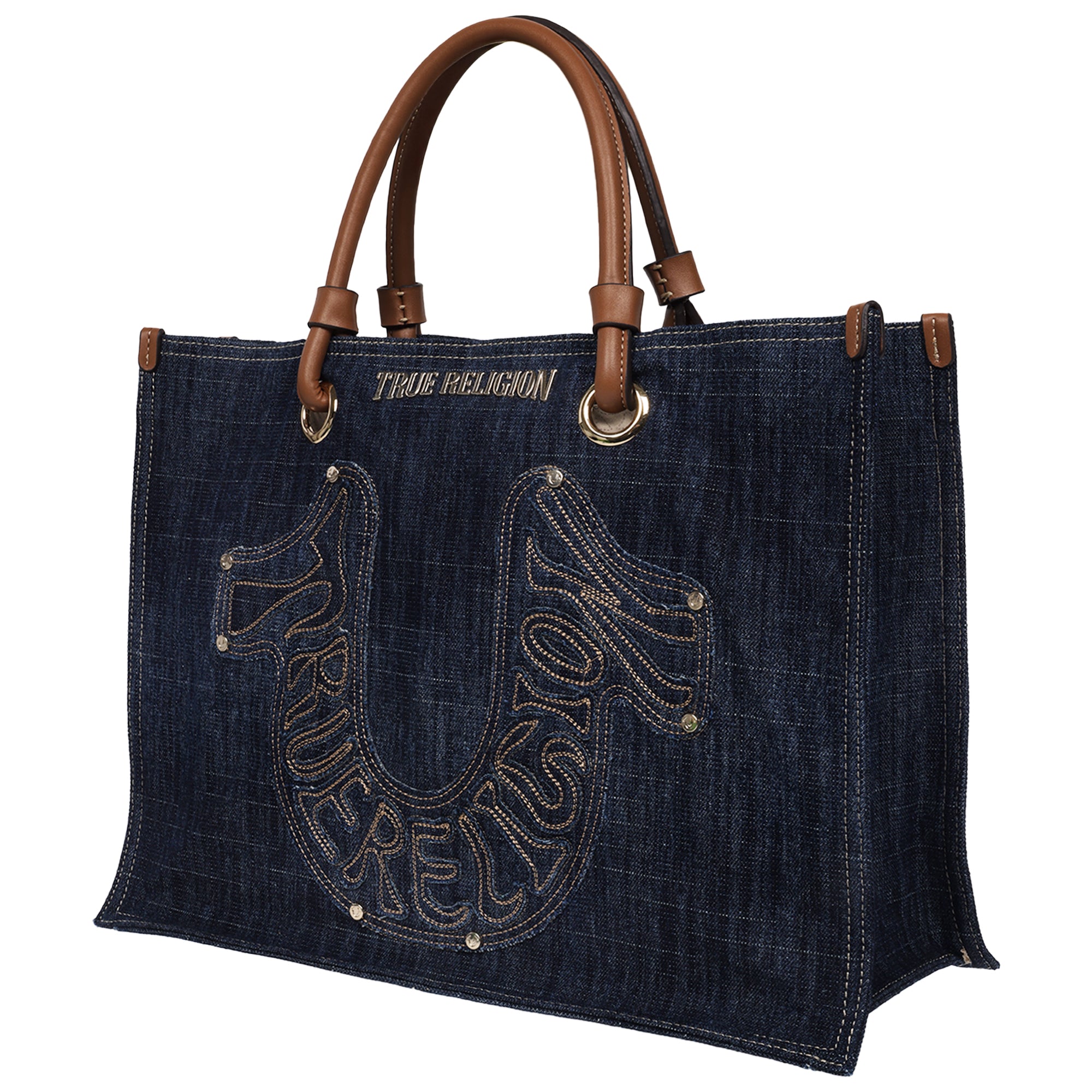 True Religion Andi Horseshoe Appliqué Denim Tote