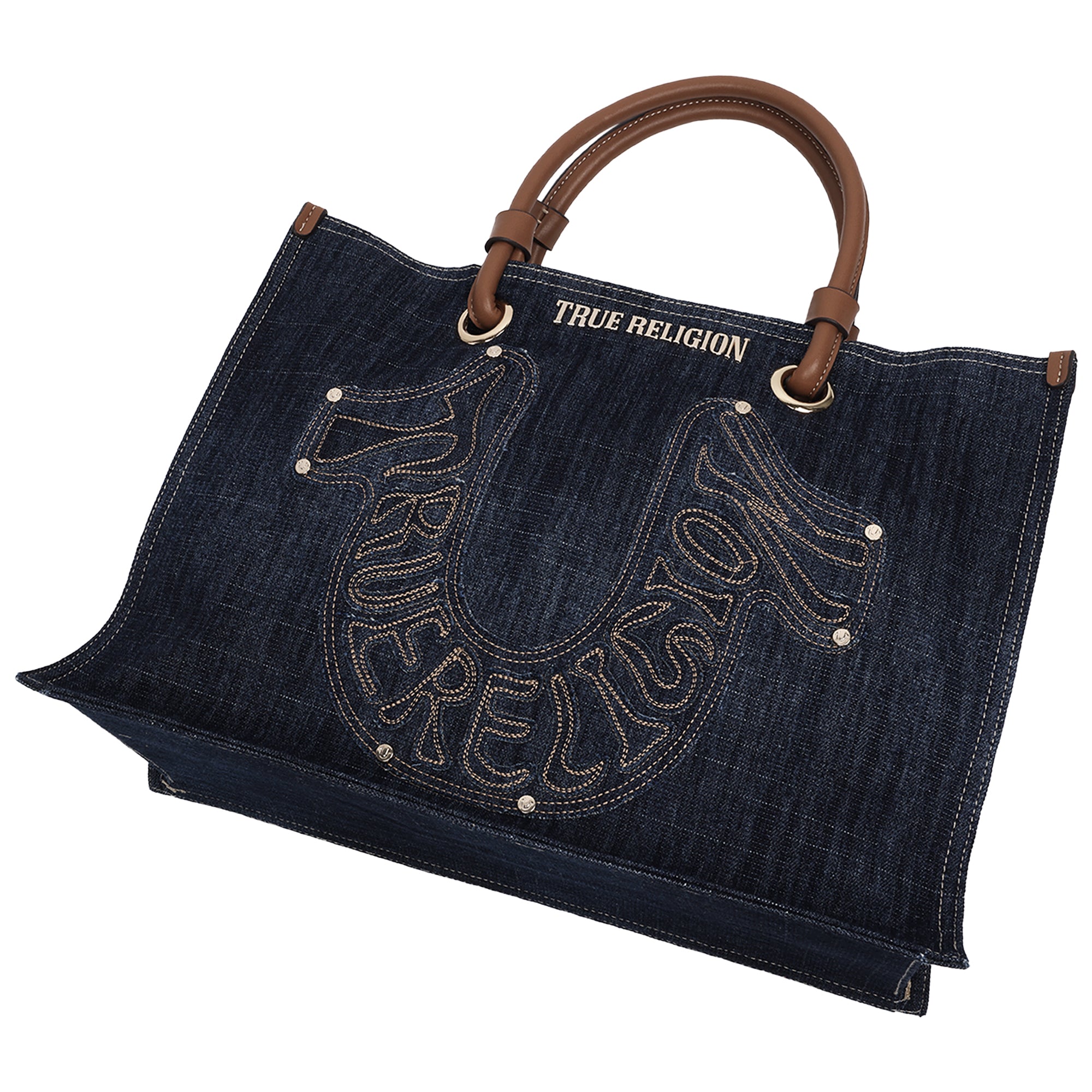 True Religion Andi Horseshoe Appliqué Denim Tote