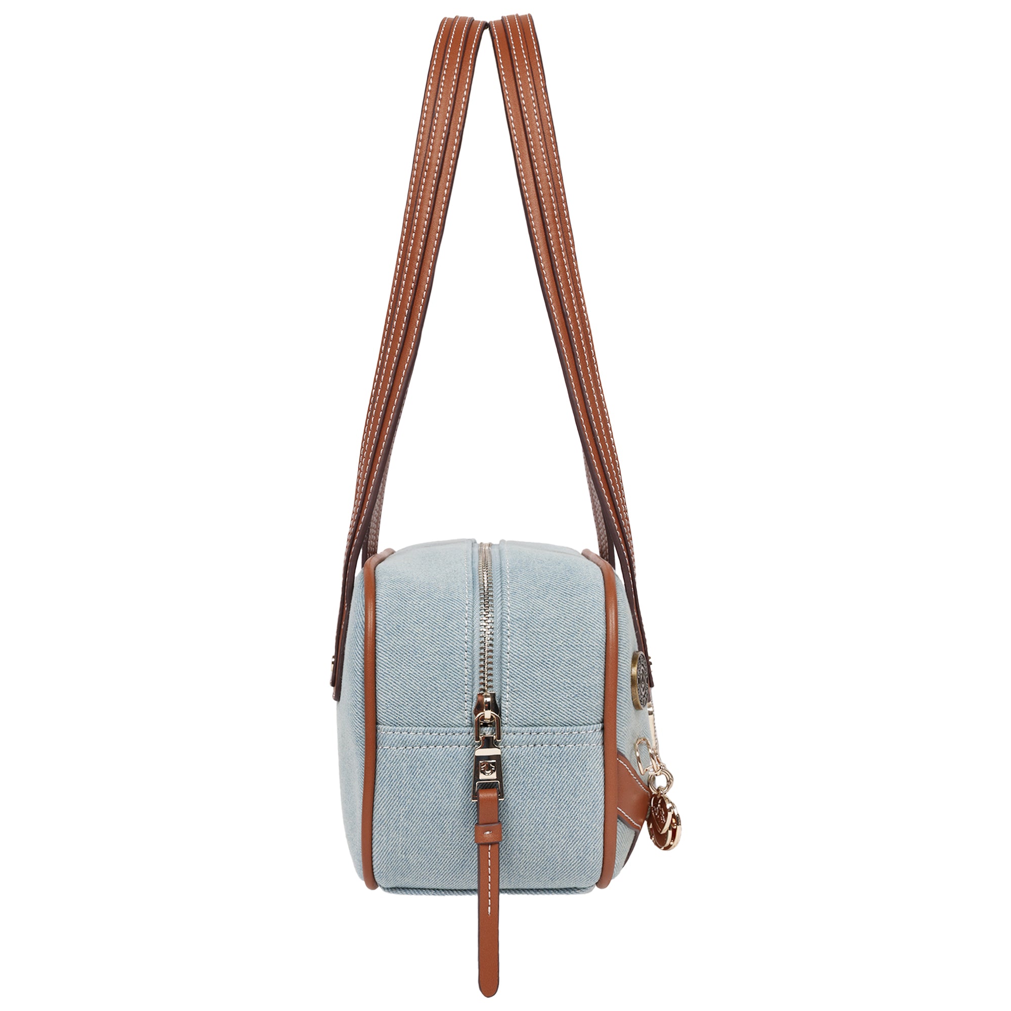 True Religion Arbor Multi Pin Logo Denim Satchel