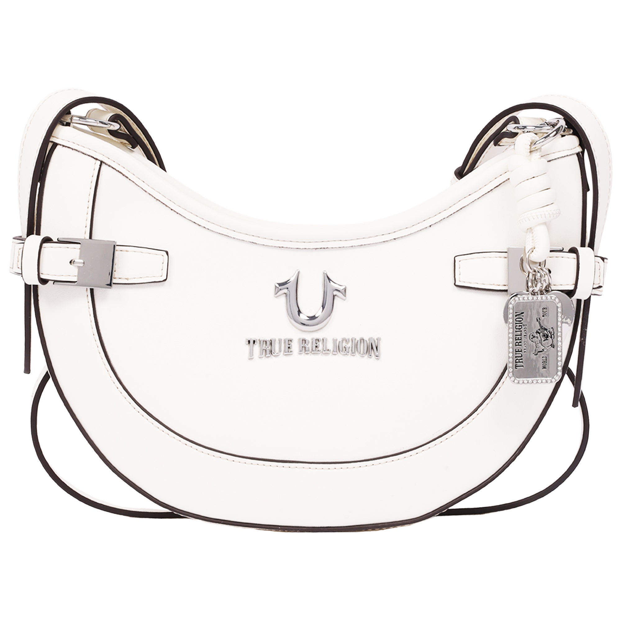 True Religion Blake Smooth PU Belted Hobo Bag – Women’s Faux Leather Shoulder & Crossbody Handbag