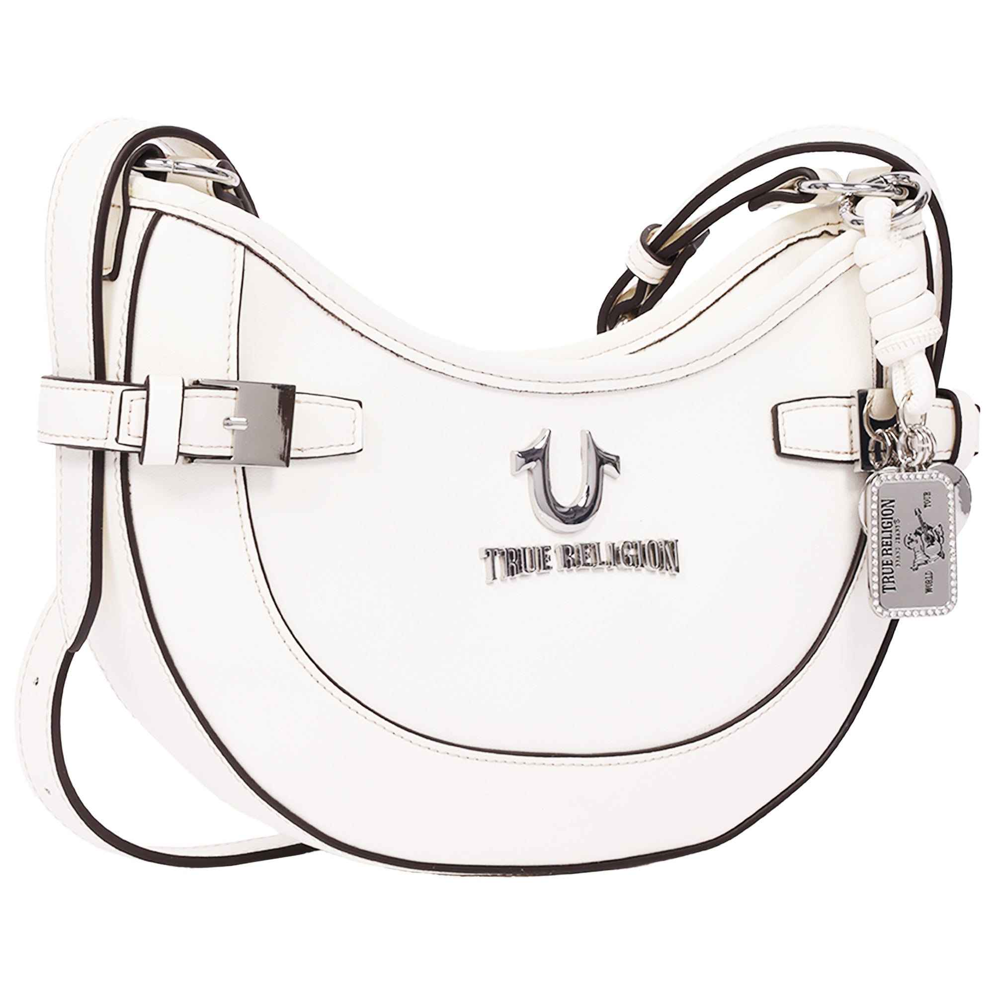 True Religion Blake Smooth PU Belted Hobo Bag – Women’s Faux Leather Shoulder & Crossbody Handbag