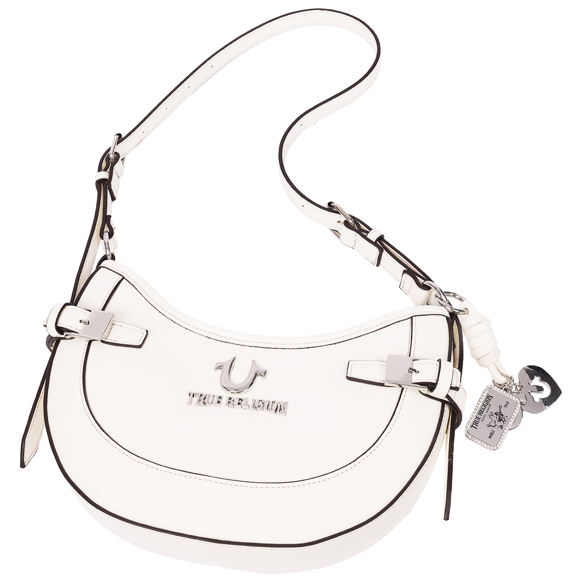 True Religion Blake Smooth PU Belted Hobo Bag – Women’s Faux Leather Shoulder & Crossbody Handbag
