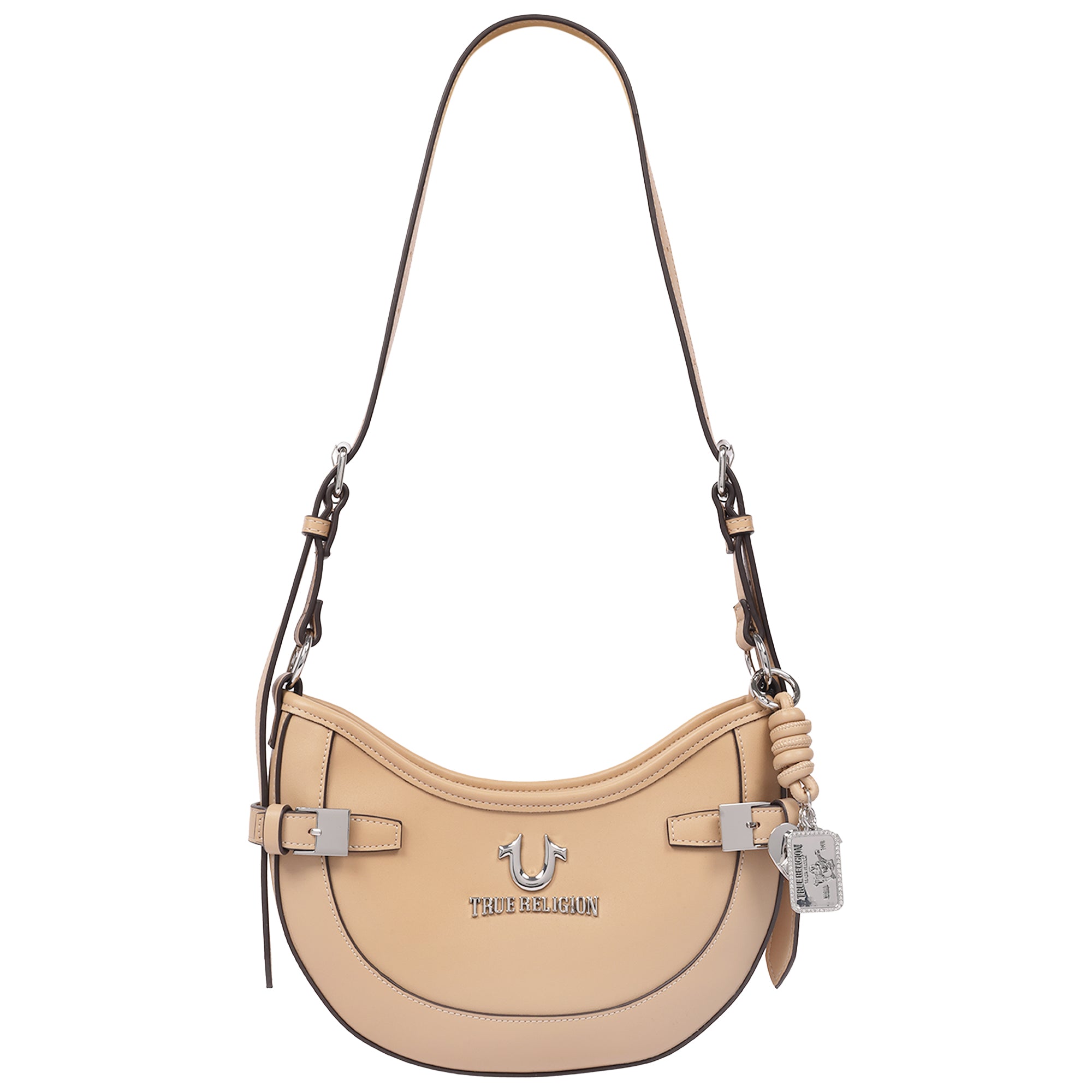 True Religion Blake Smooth PU Belted Hobo Bag – Women’s Faux Leather Shoulder & Crossbody Handbag