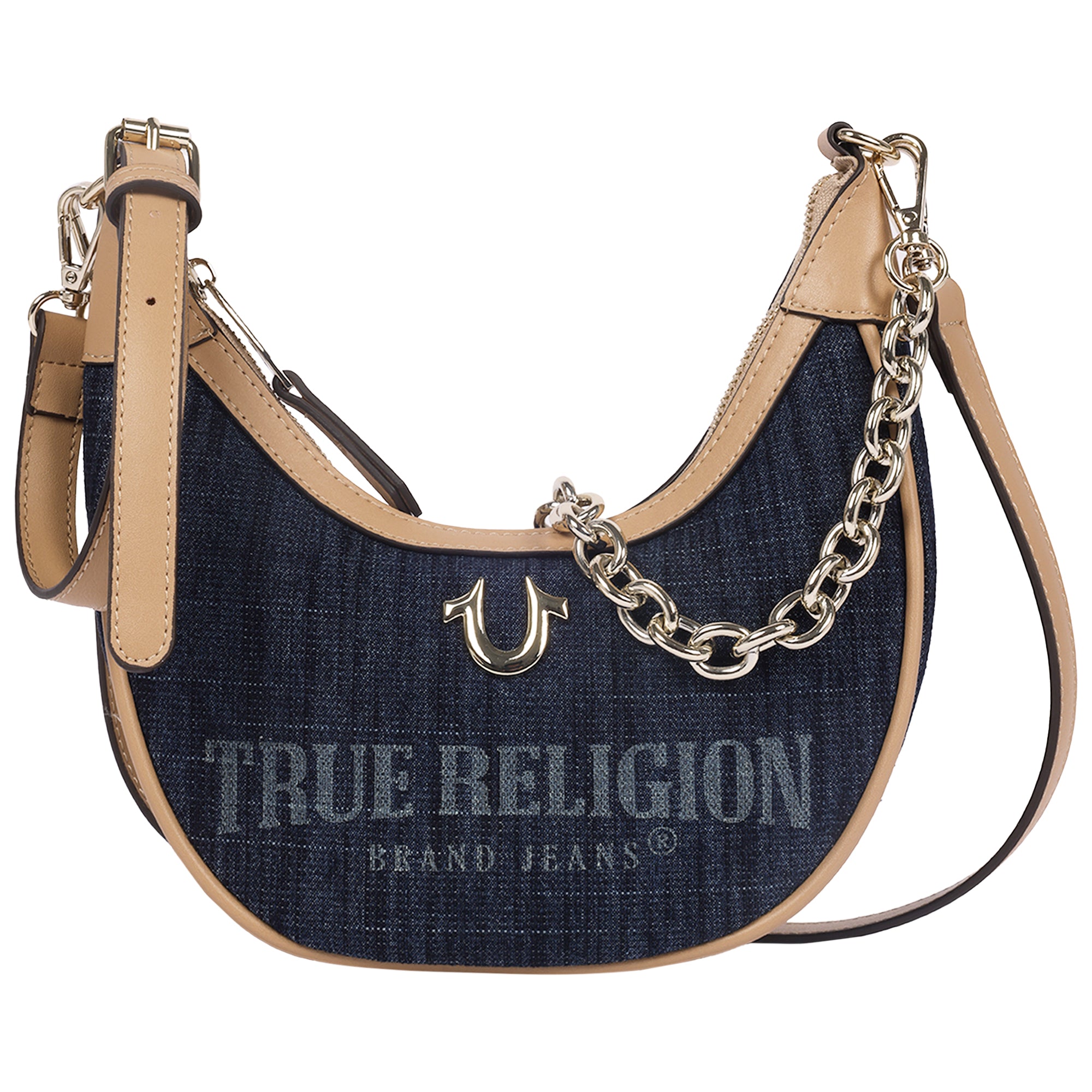 True Religion Bailey Denim & PU Hobo Bag – Dark Denim