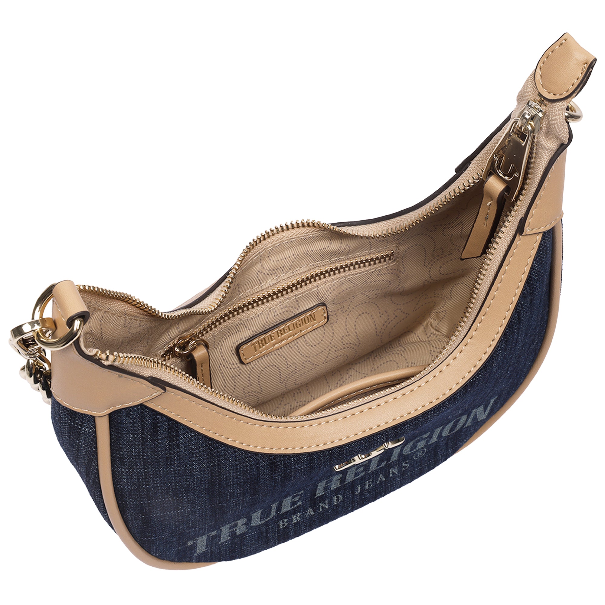 True Religion Bailey Denim & PU Hobo Bag – Dark Denim