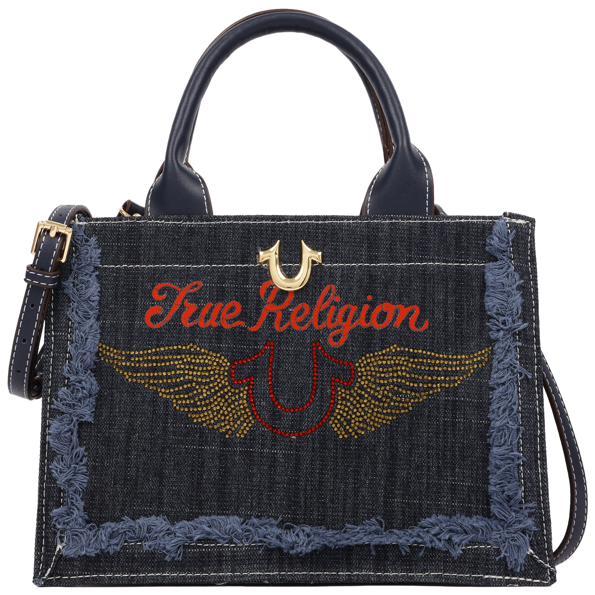 True Religion Denim Moto Frayed Tote Bag