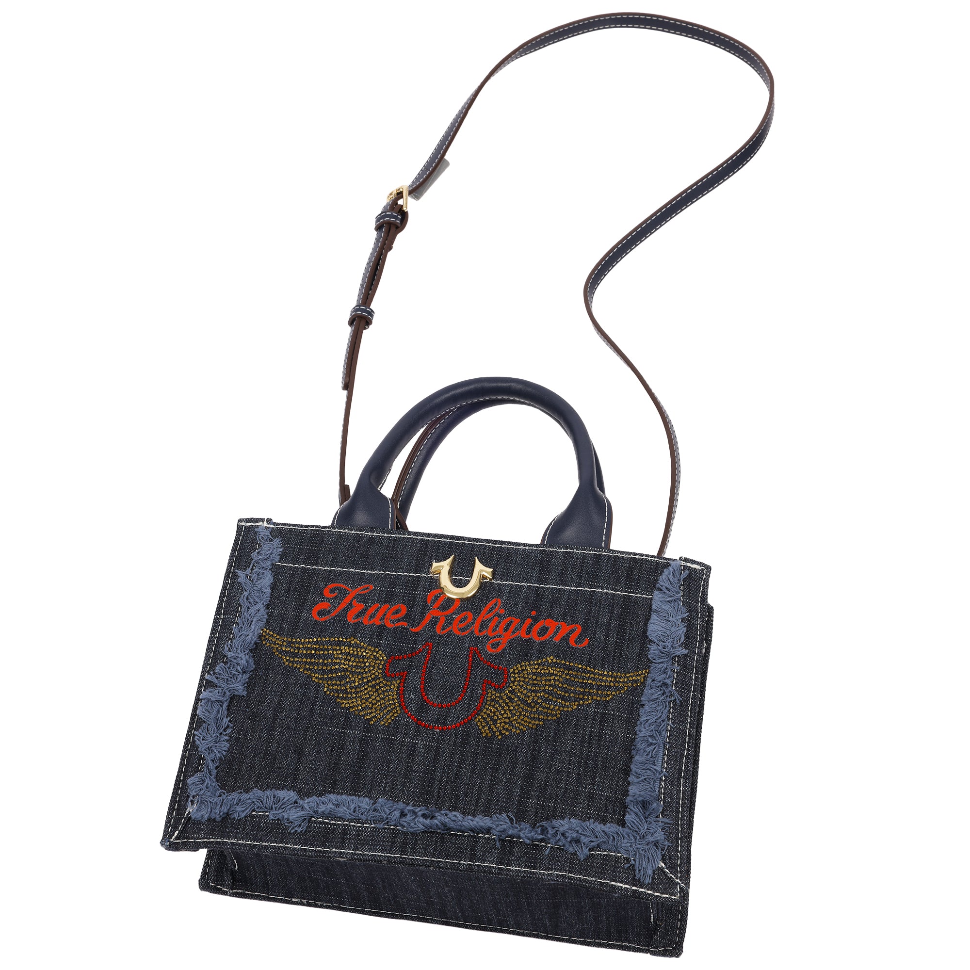 True Religion Denim Moto Frayed Tote Bag