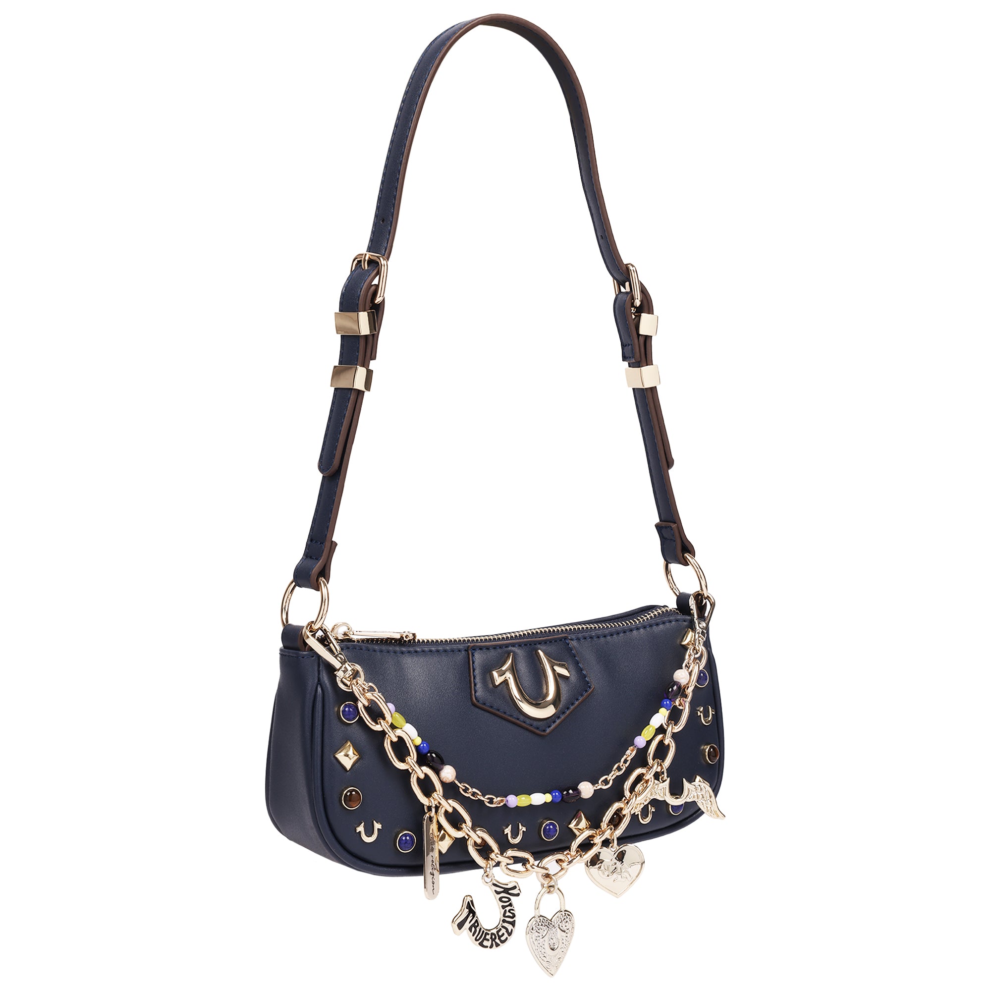 True Religion Chain & Studs Shoulder Bag