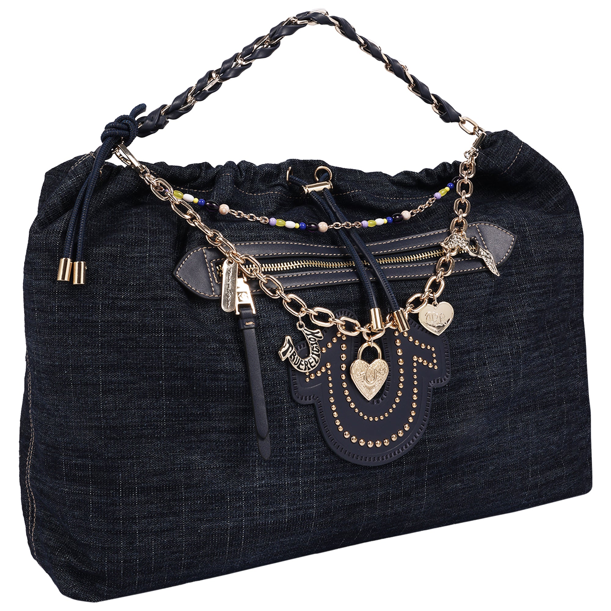 True Religion Vintage Chain Denim Hobo Bag