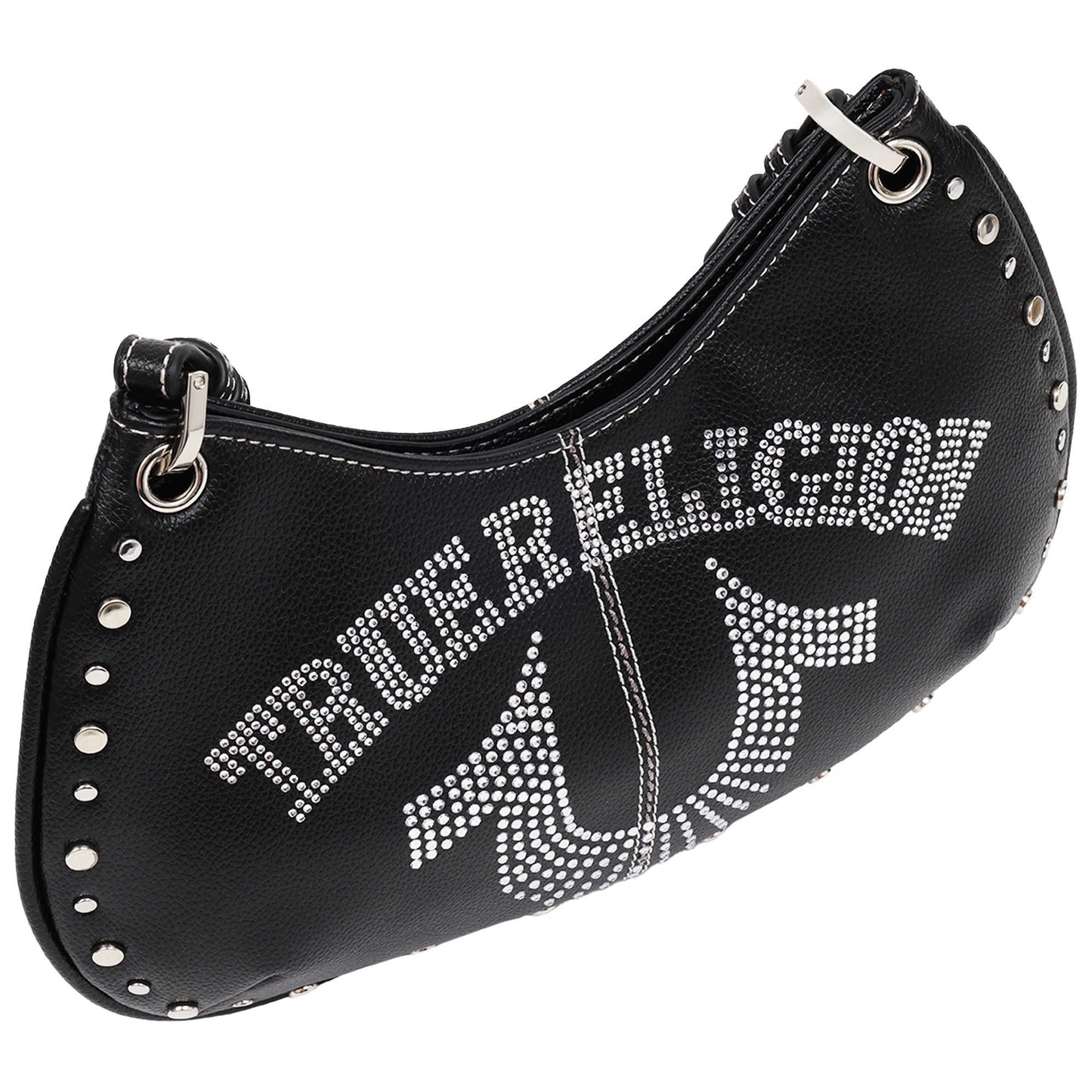 True Religion Studs and Bling Horseshoe Hobo Bag