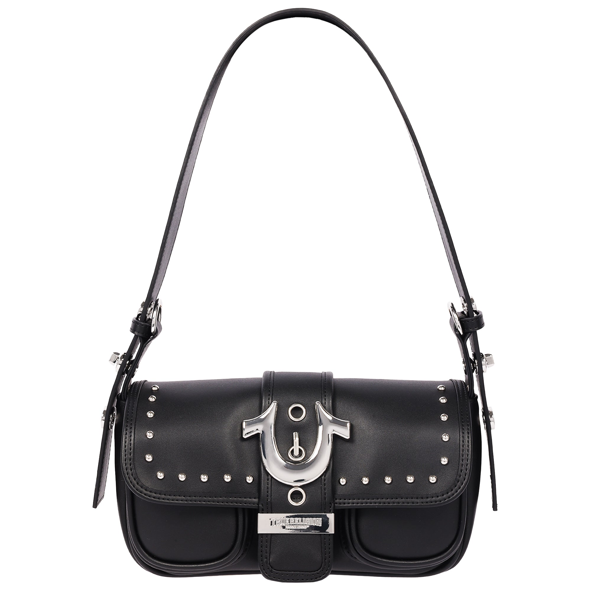 True Religion Smooth Moto Studded Shoulder Bag