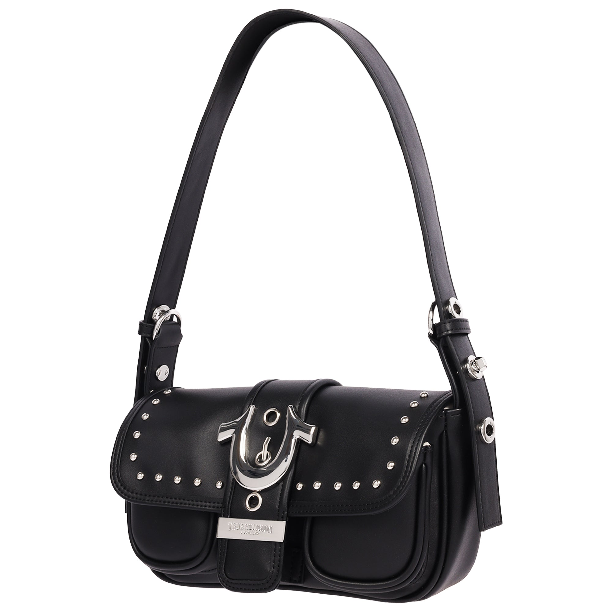 True Religion Smooth Moto Studded Shoulder Bag