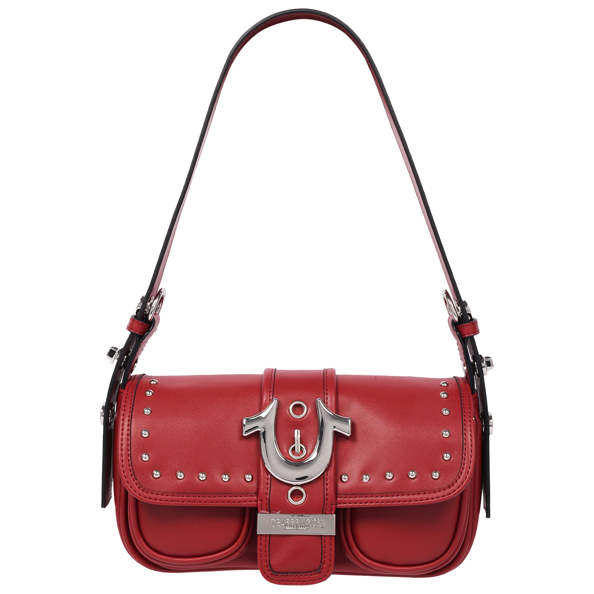 True Religion Smooth Moto Studded Shoulder Bag