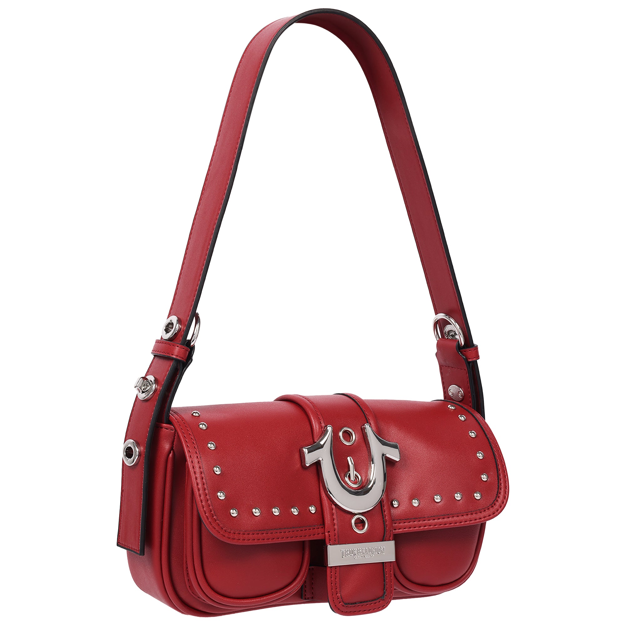 True Religion Smooth Moto Studded Shoulder Bag