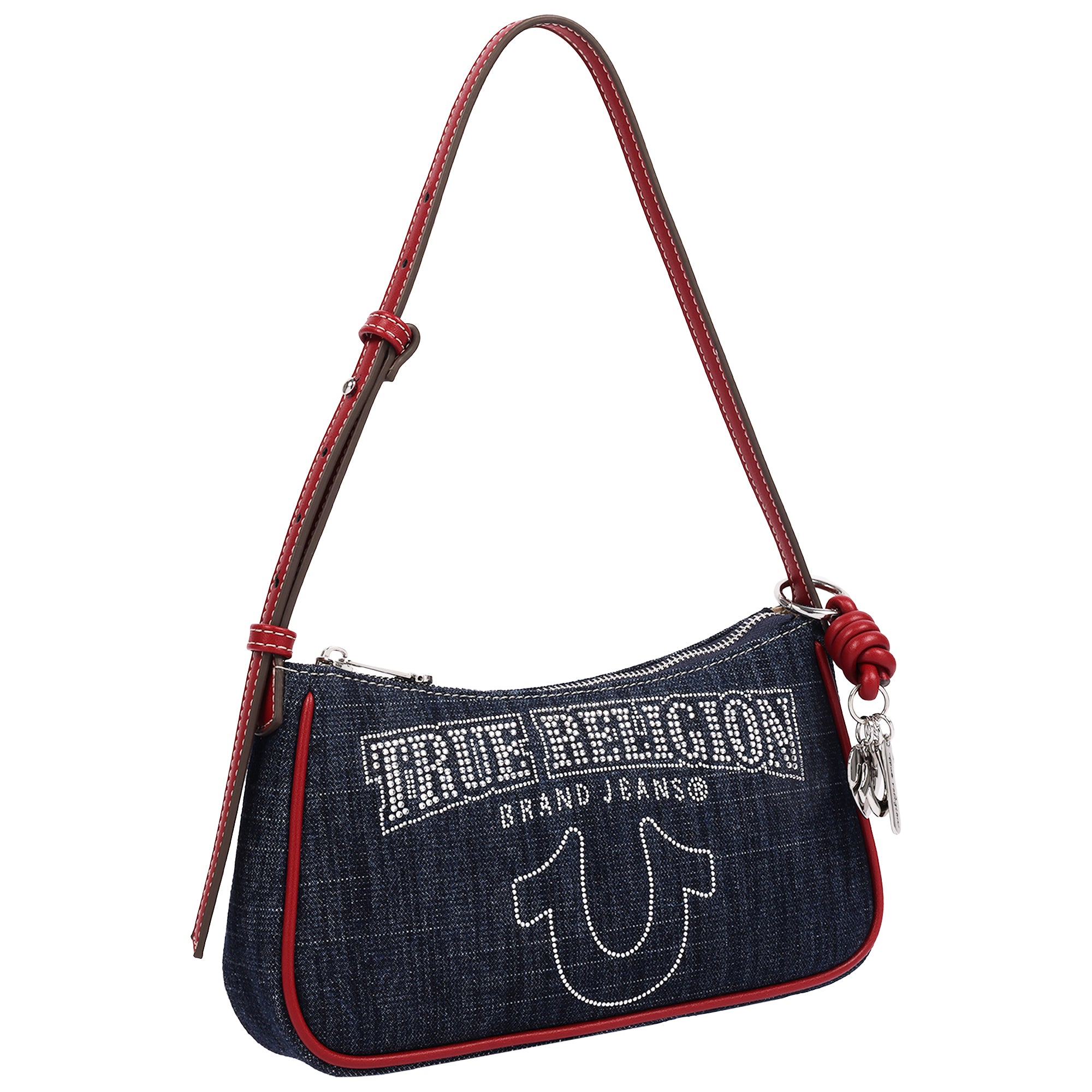 True Religion Bling Logo Denim Shoulder Bag