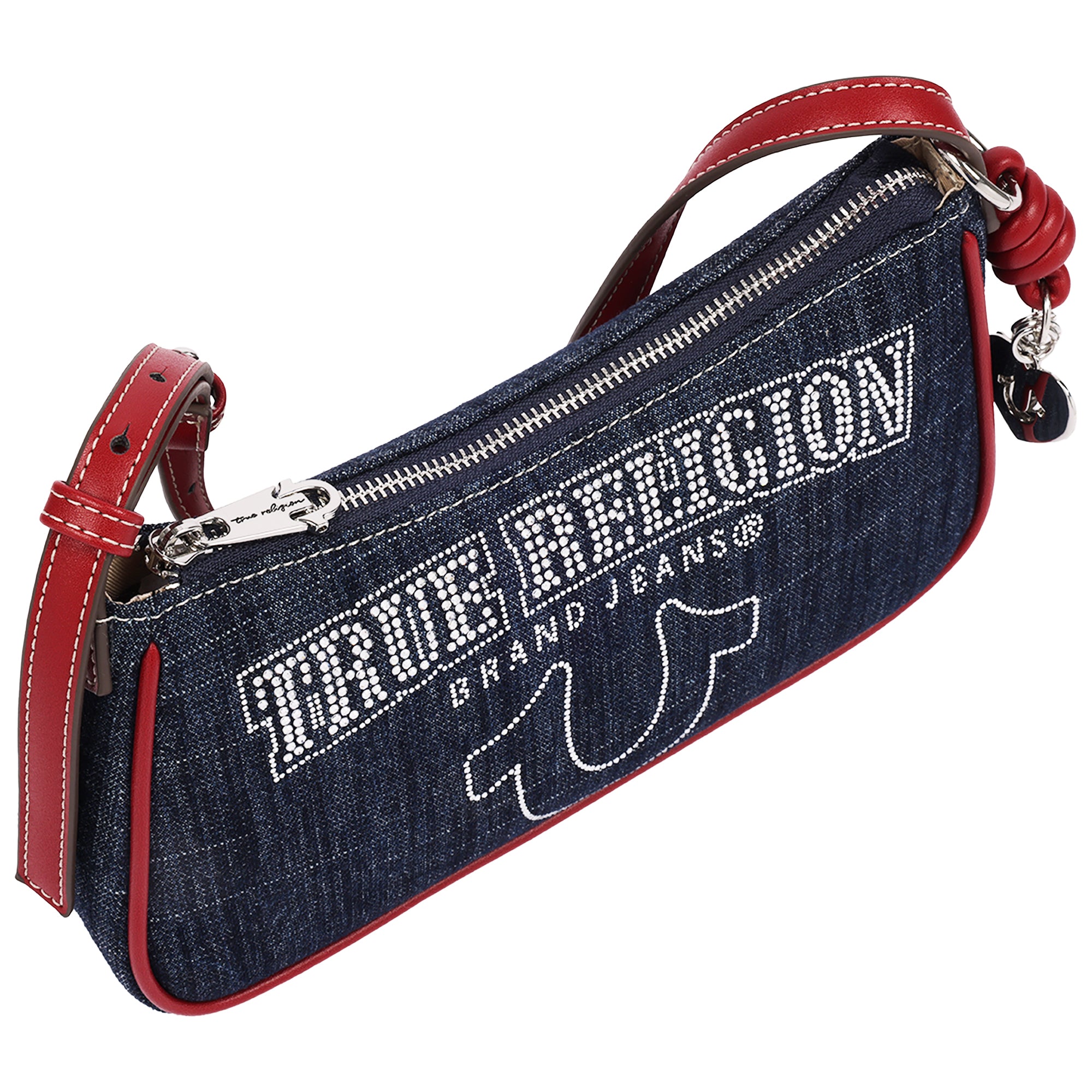 True Religion Bling Logo Denim Shoulder Bag