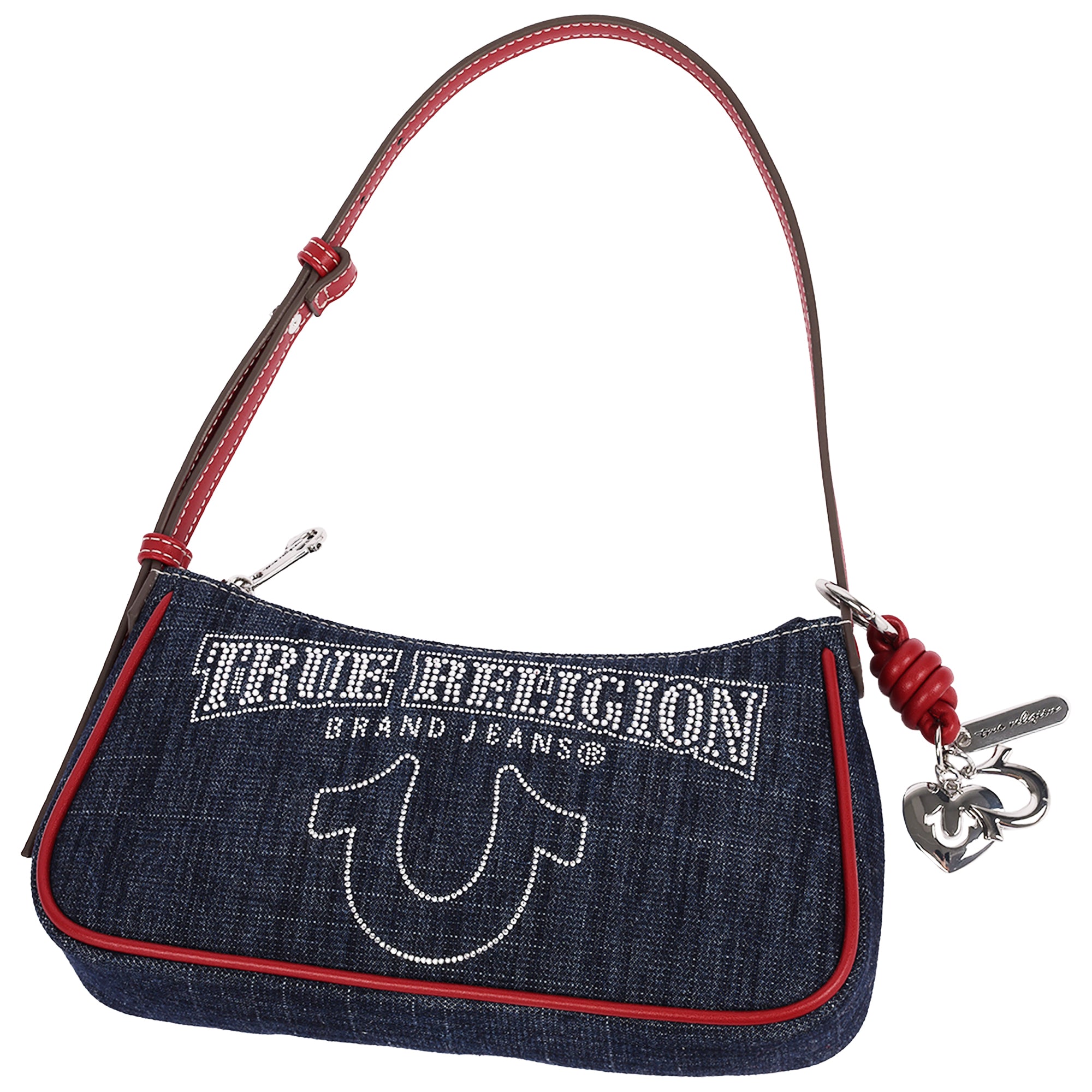 True Religion Bling Logo Denim Shoulder Bag