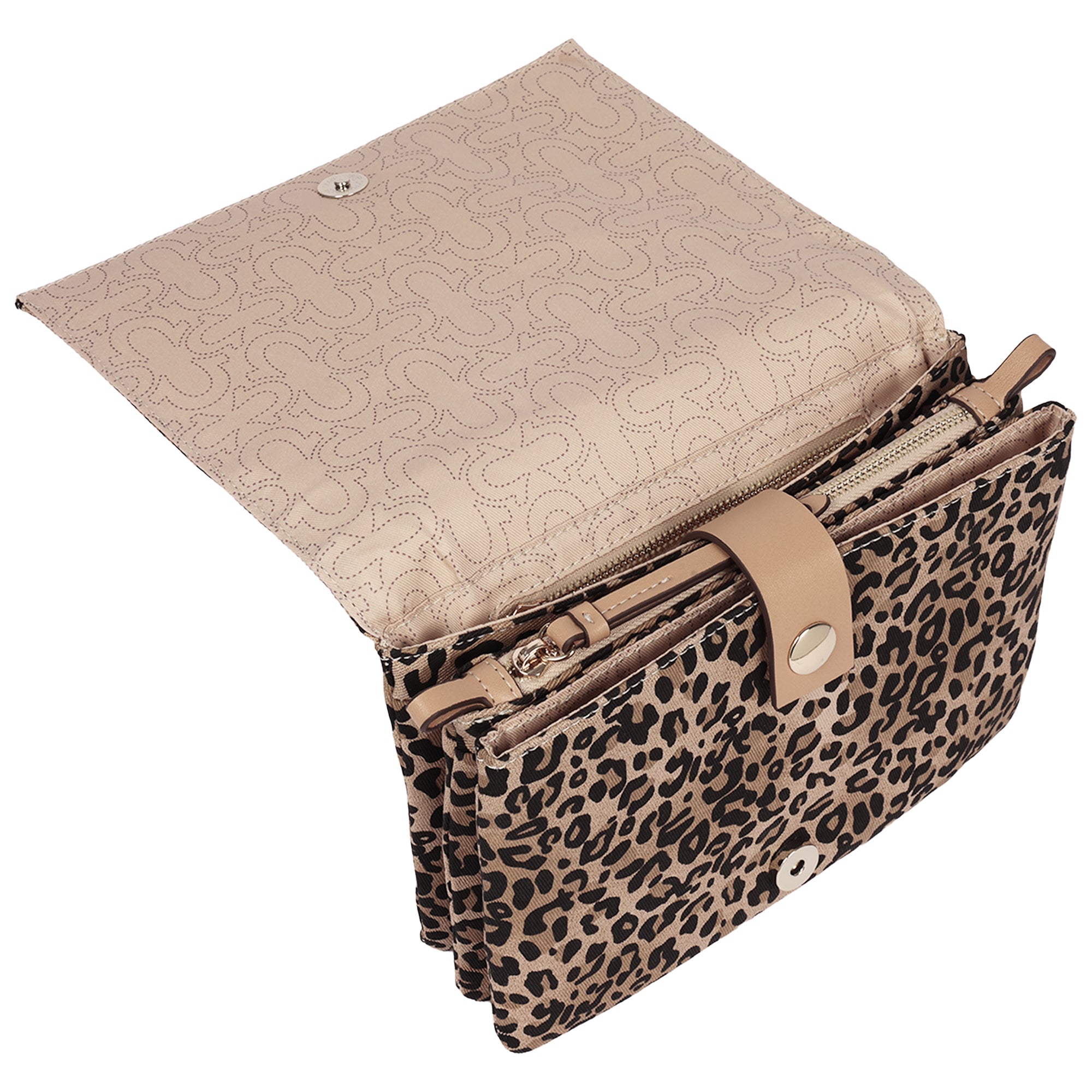 True Religion Bling Logo Leopard Messenger Bag