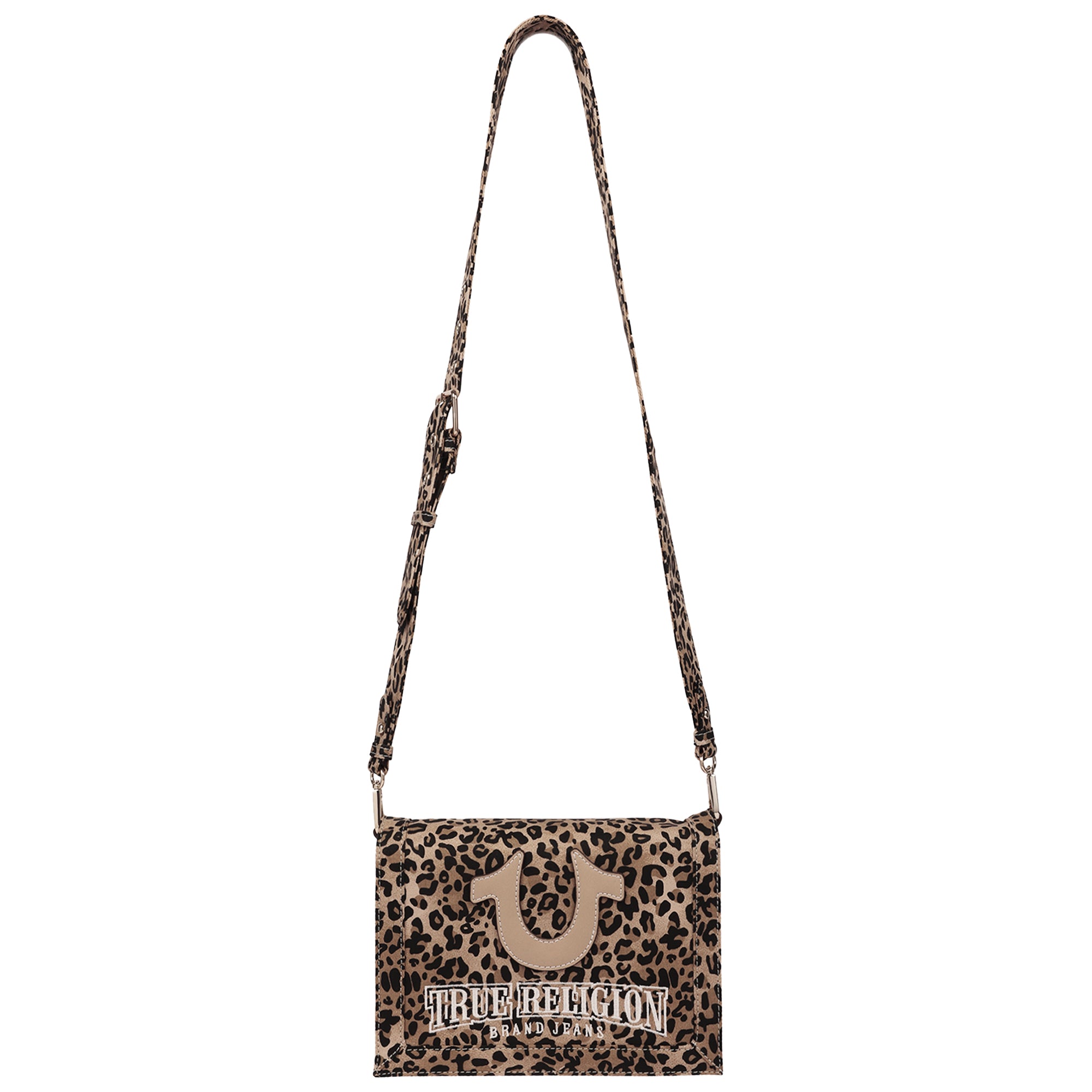 True Religion Bling Logo Leopard Messenger Bag
