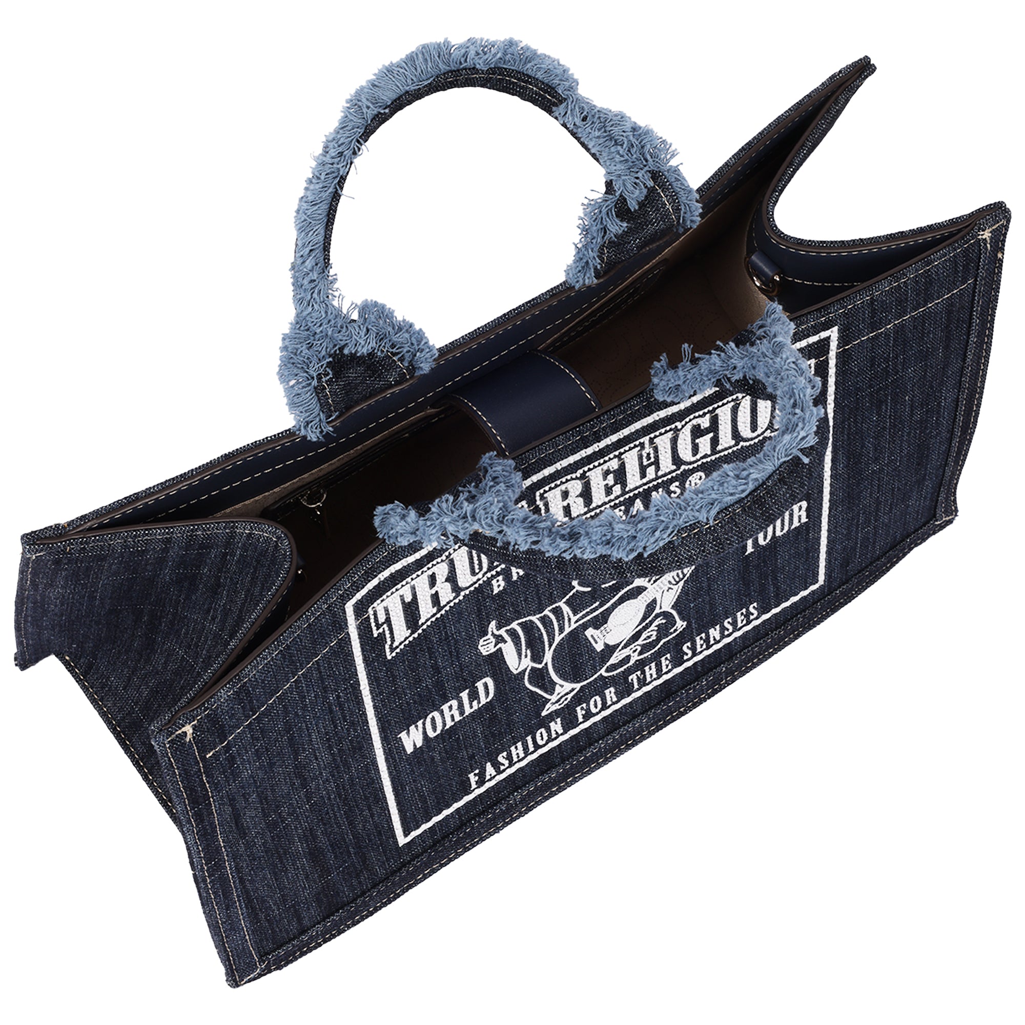 True Religion Bling Buddha East/West Denim Tote