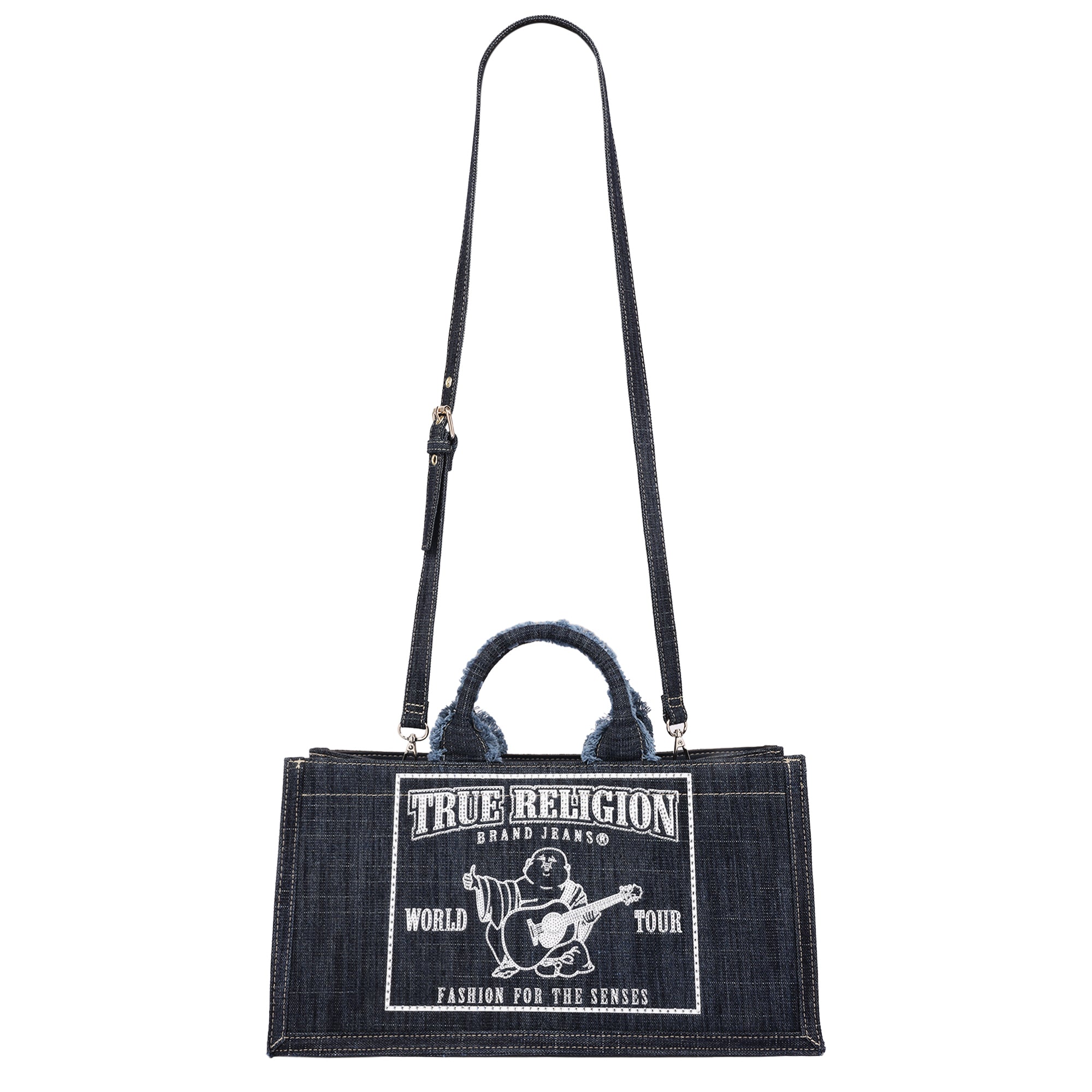 True Religion Bling Buddha East/West Denim Tote