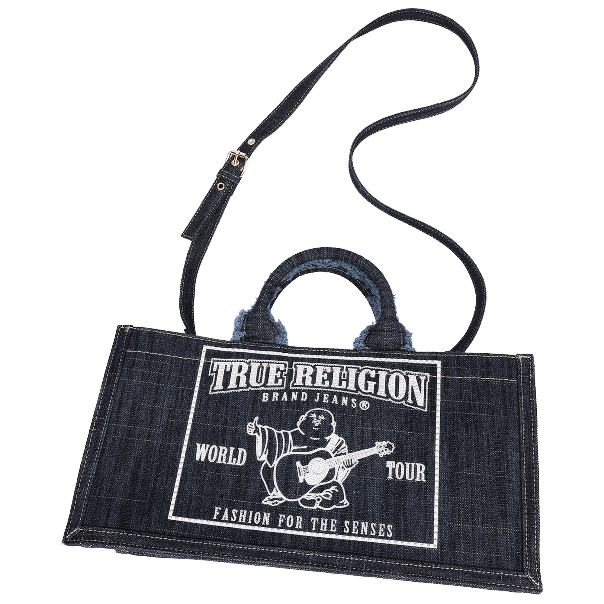 True Religion Bling Buddha East/West Denim Tote
