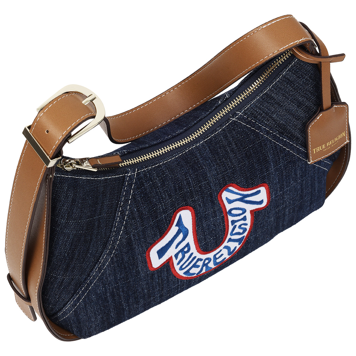 True Religion Retro Horseshoe Denim Hobo Bag