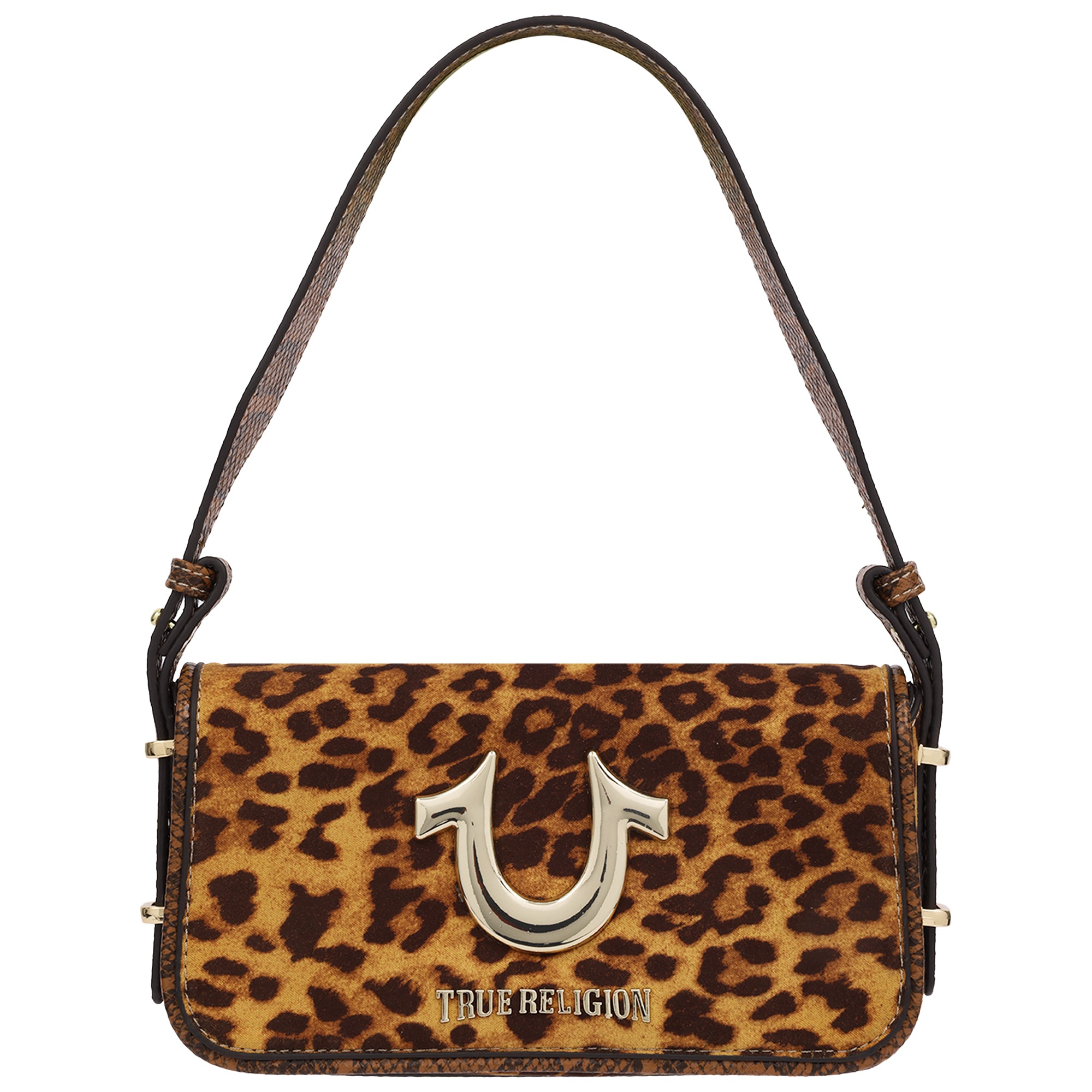 True Religion Snake & Leopard Horseshoe Hardware Flap Shoulder Bag – Multi