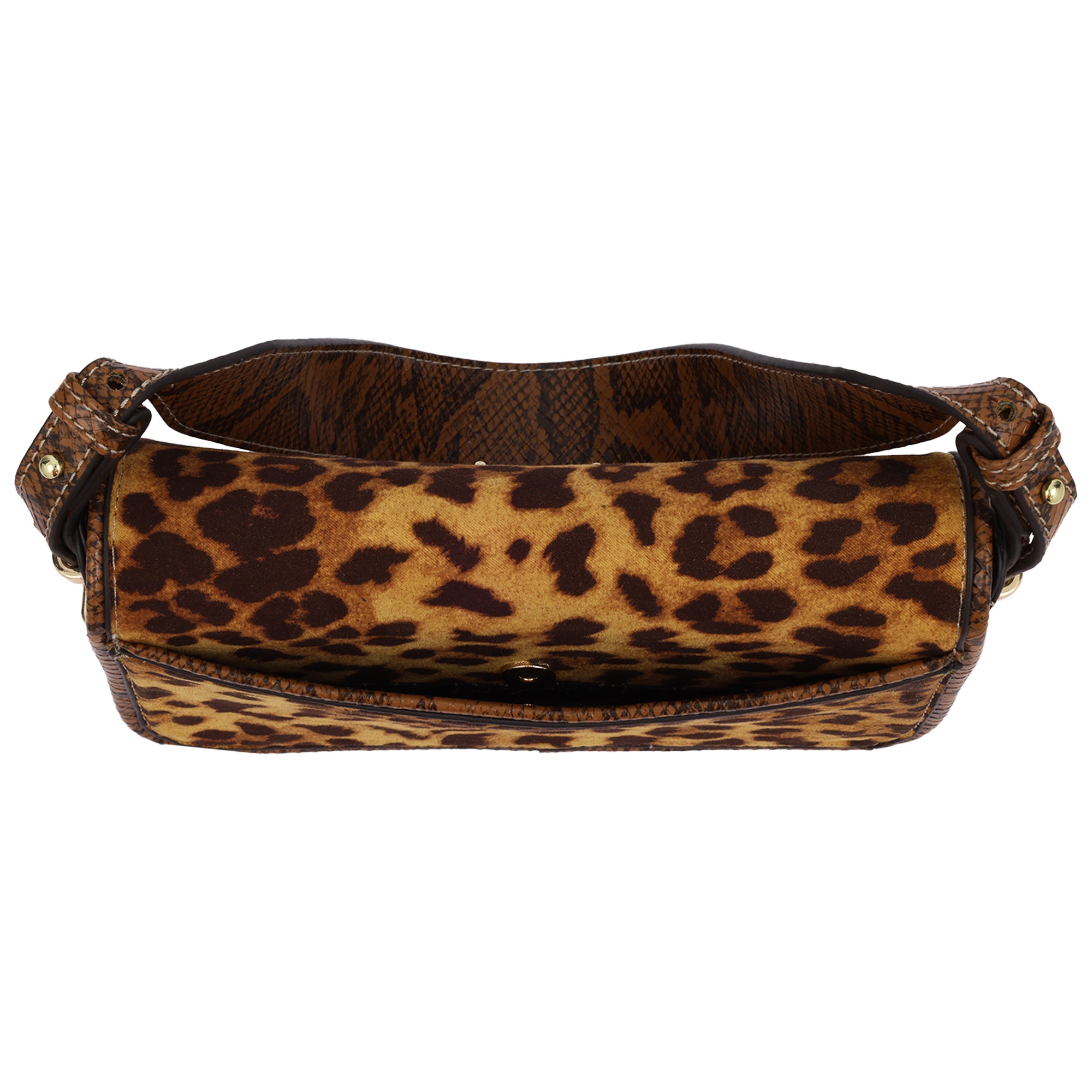 True Religion Snake & Leopard Horseshoe Hardware Flap Shoulder Bag – Multi