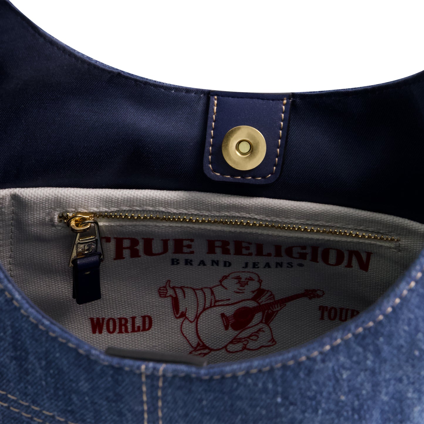 True Religion Frayed Denim Hobo, Denim