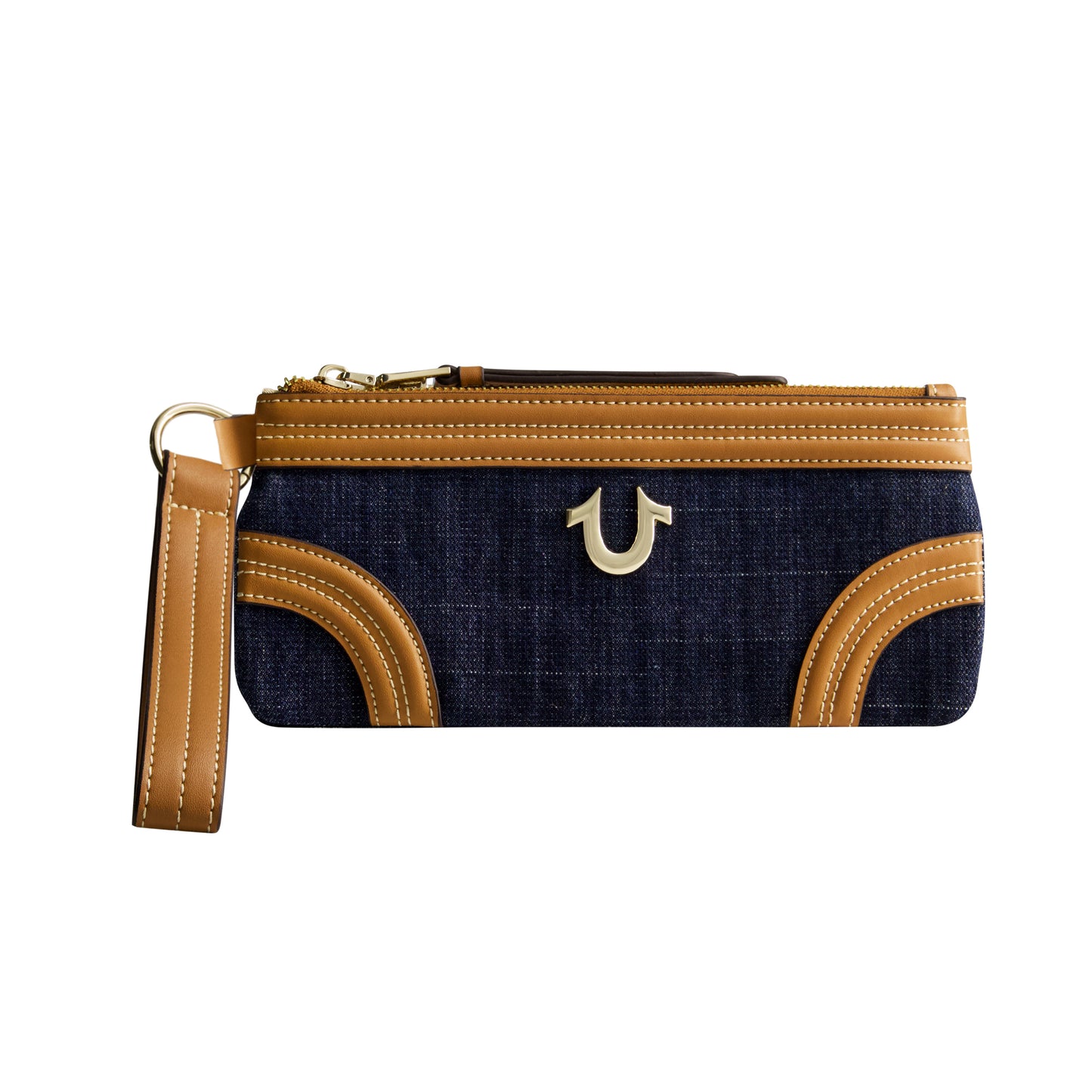 True Religion Horseshoe Denim Wristlet Wallet, DARK DENIM