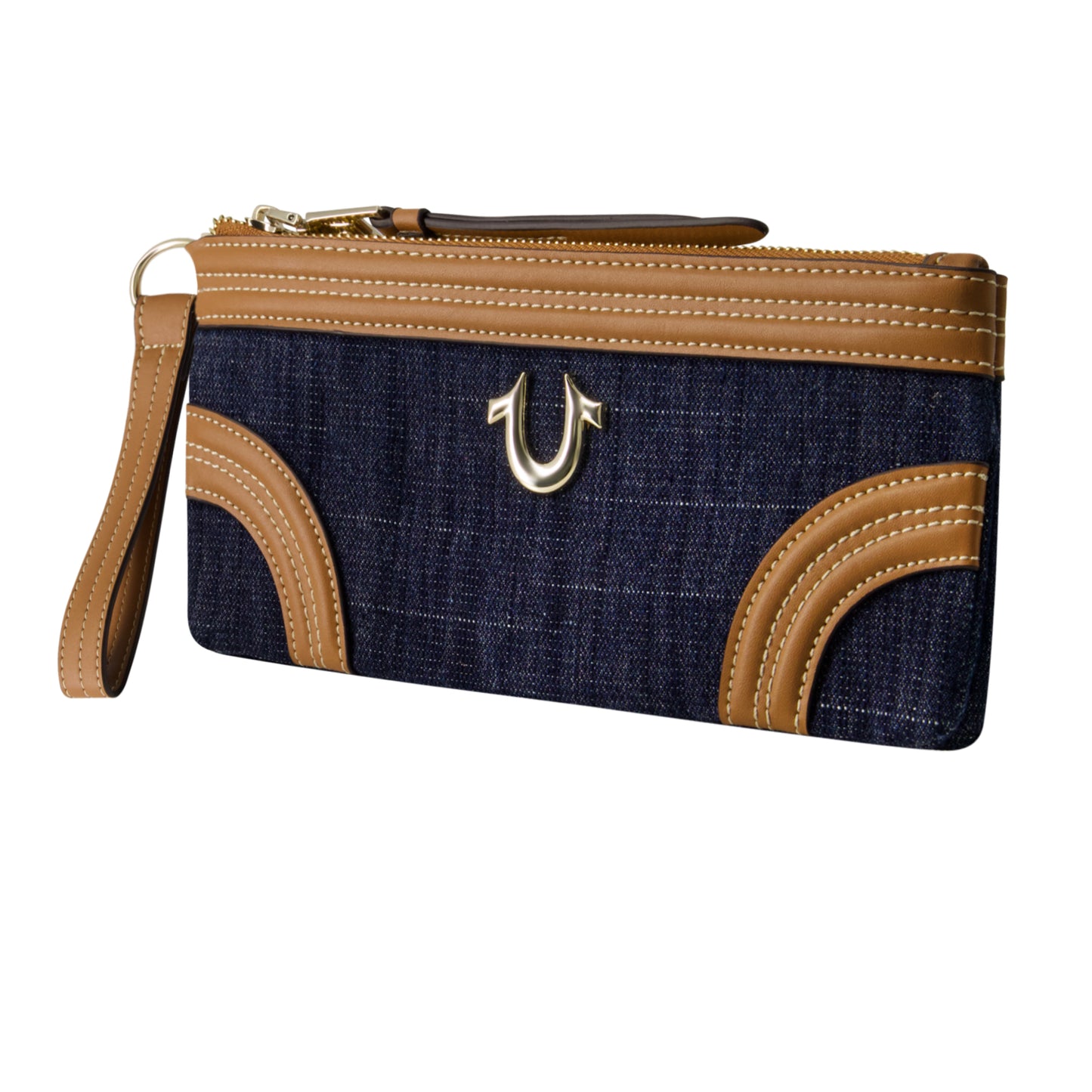 True Religion Horseshoe Denim Wristlet Wallet, DARK DENIM