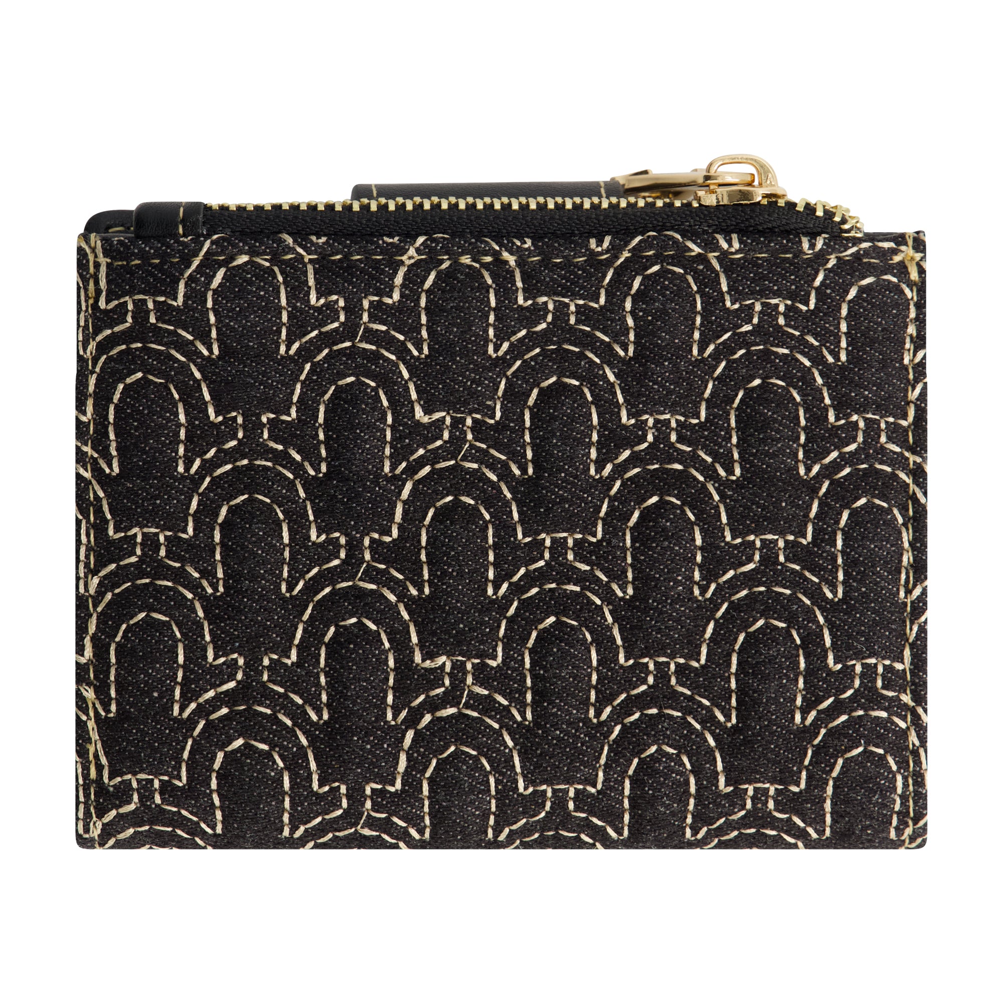 True Religion Horseshoe Quilted Small Wallet, BLACK