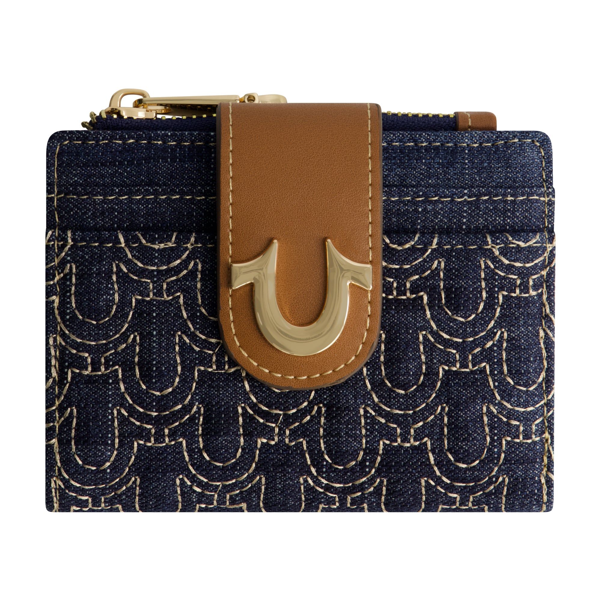 True Religion Horseshoe Quilted Small Wallet, DARK DENIM