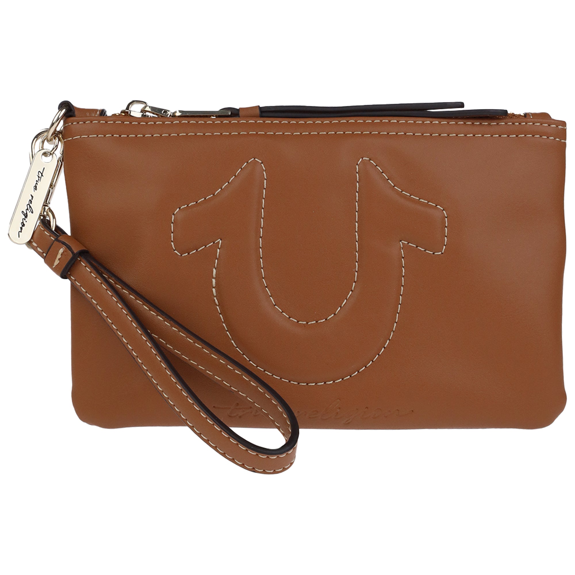 True Religion Bombe Horseshoe Wristlet Pouch with Zip Closure