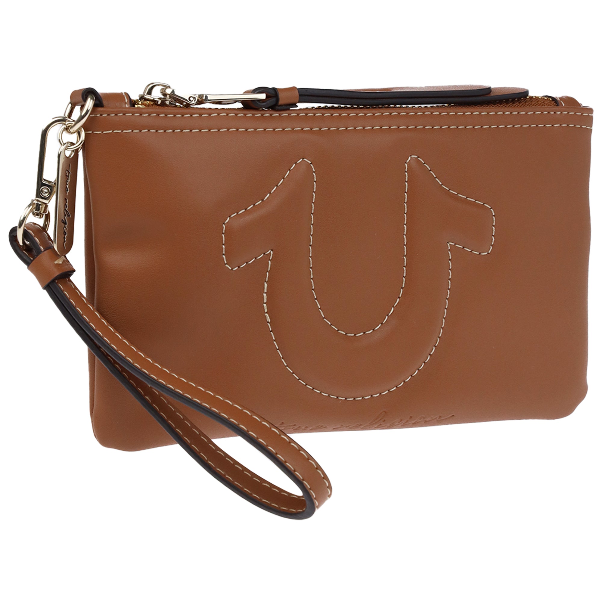 True Religion Bombe Horseshoe Wristlet Pouch with Zip Closure