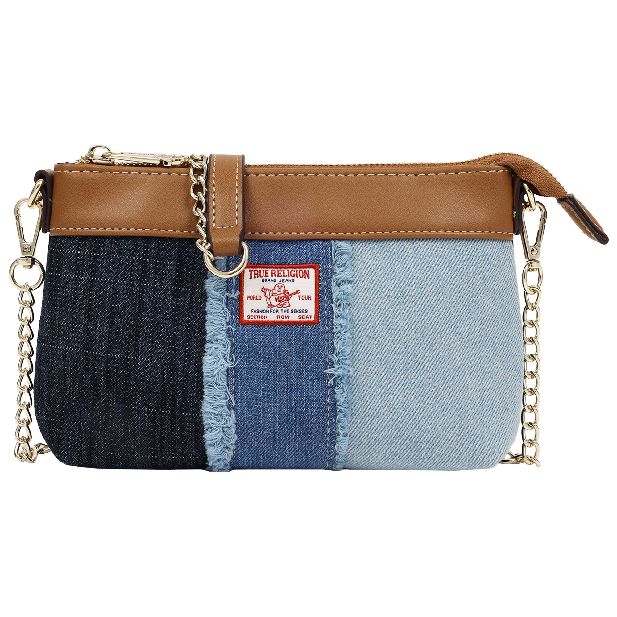 True Religion Caleb Highbridge Patchwork Denim Crossbody Pouch