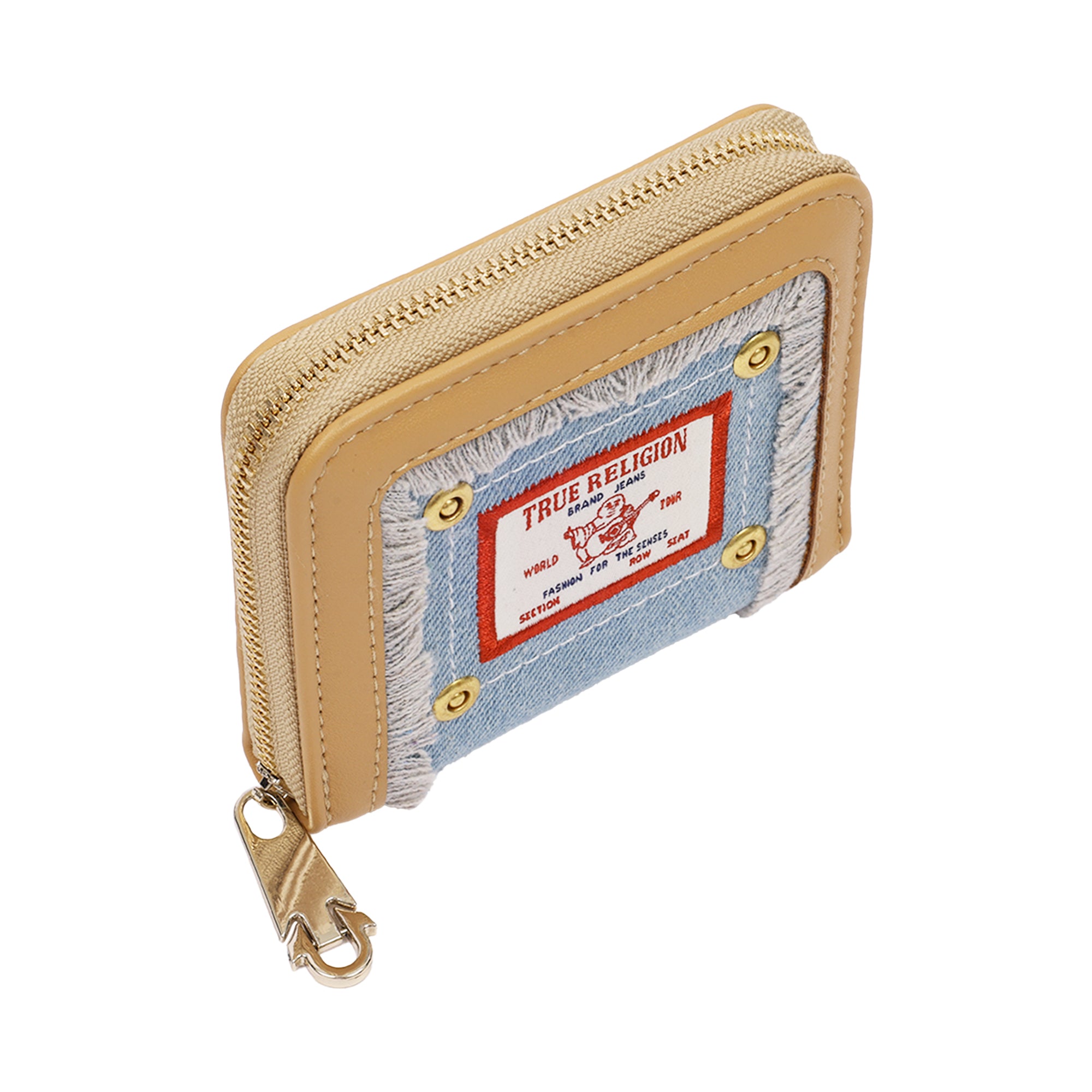 True Religion Frayed Edge Zip Around Small Wallet