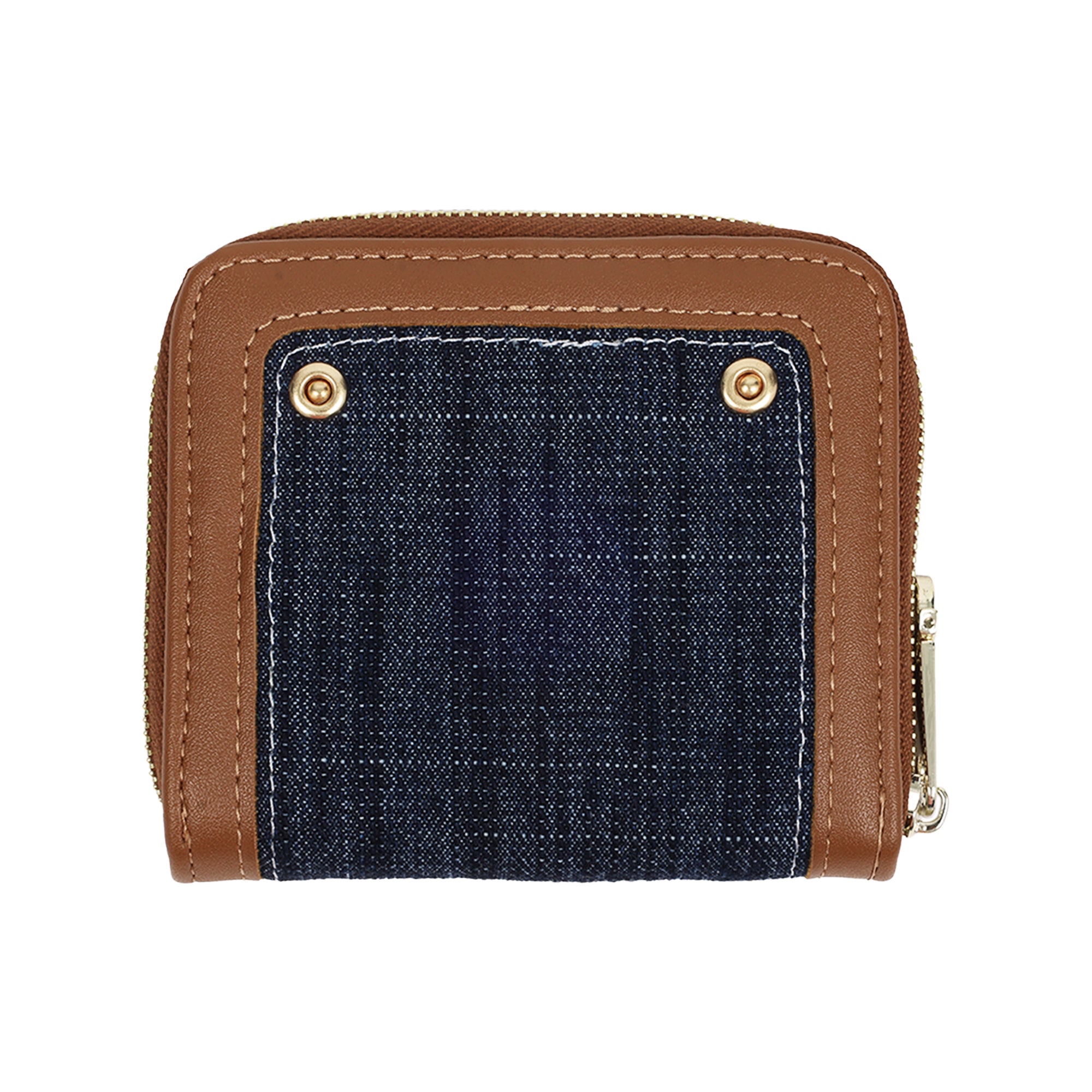 True Religion Retro Horseshoe Small Denim Zip-Around Wallet