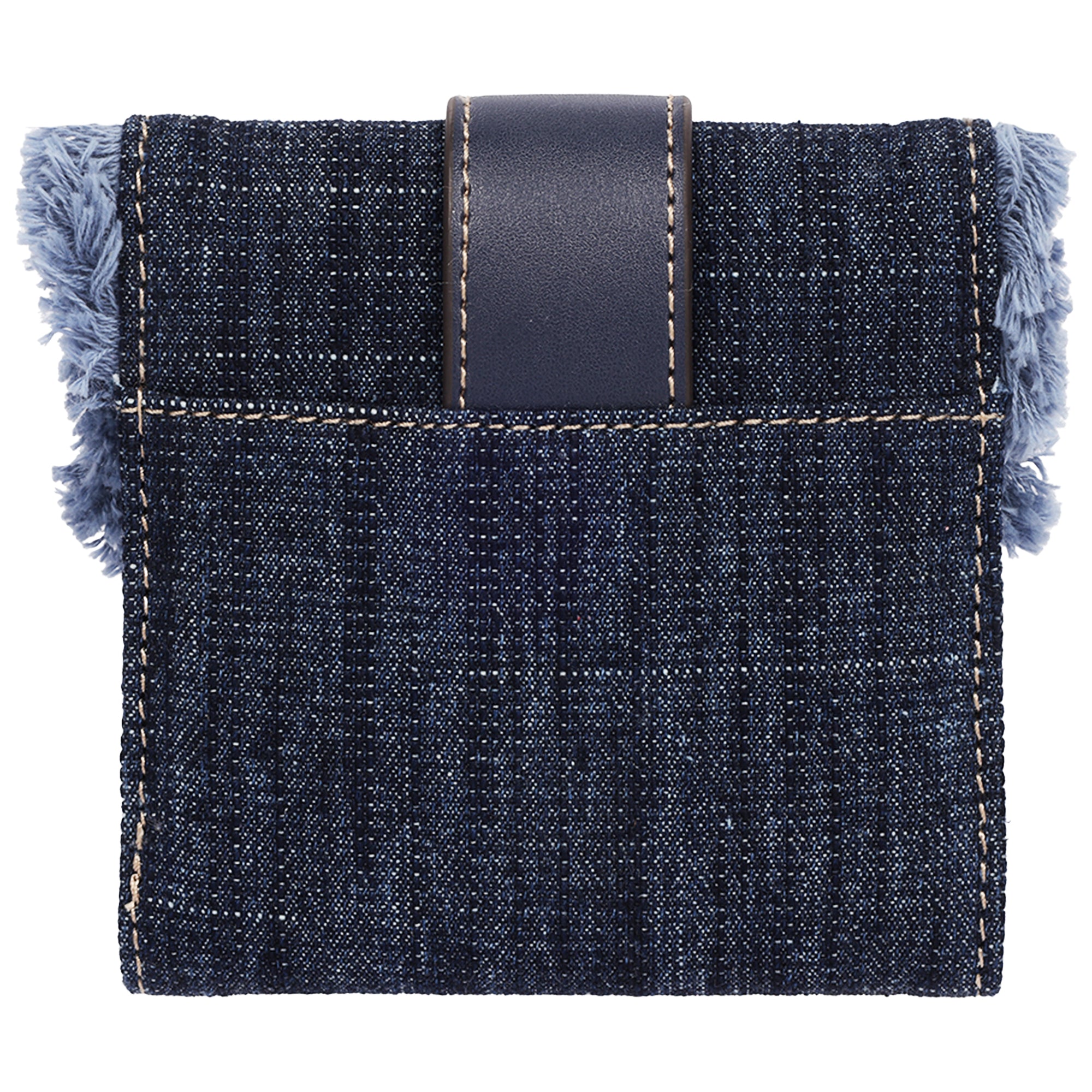 True Religion Frayed Flap Small Trifold Wallet with Horseshoe Hardware – Dark Denim