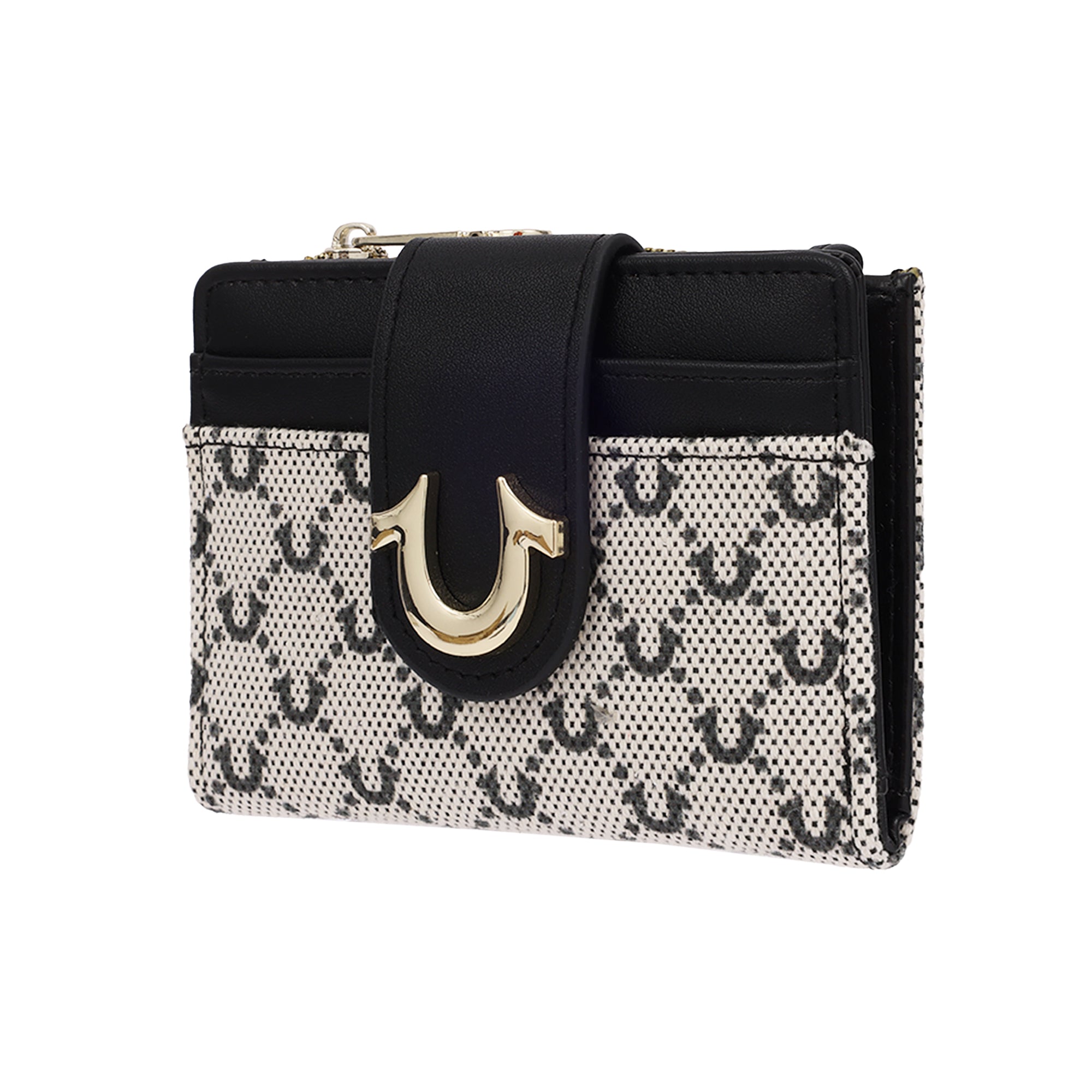 True Religion Signature Horseshoe Tab Wallet – Monogram Print