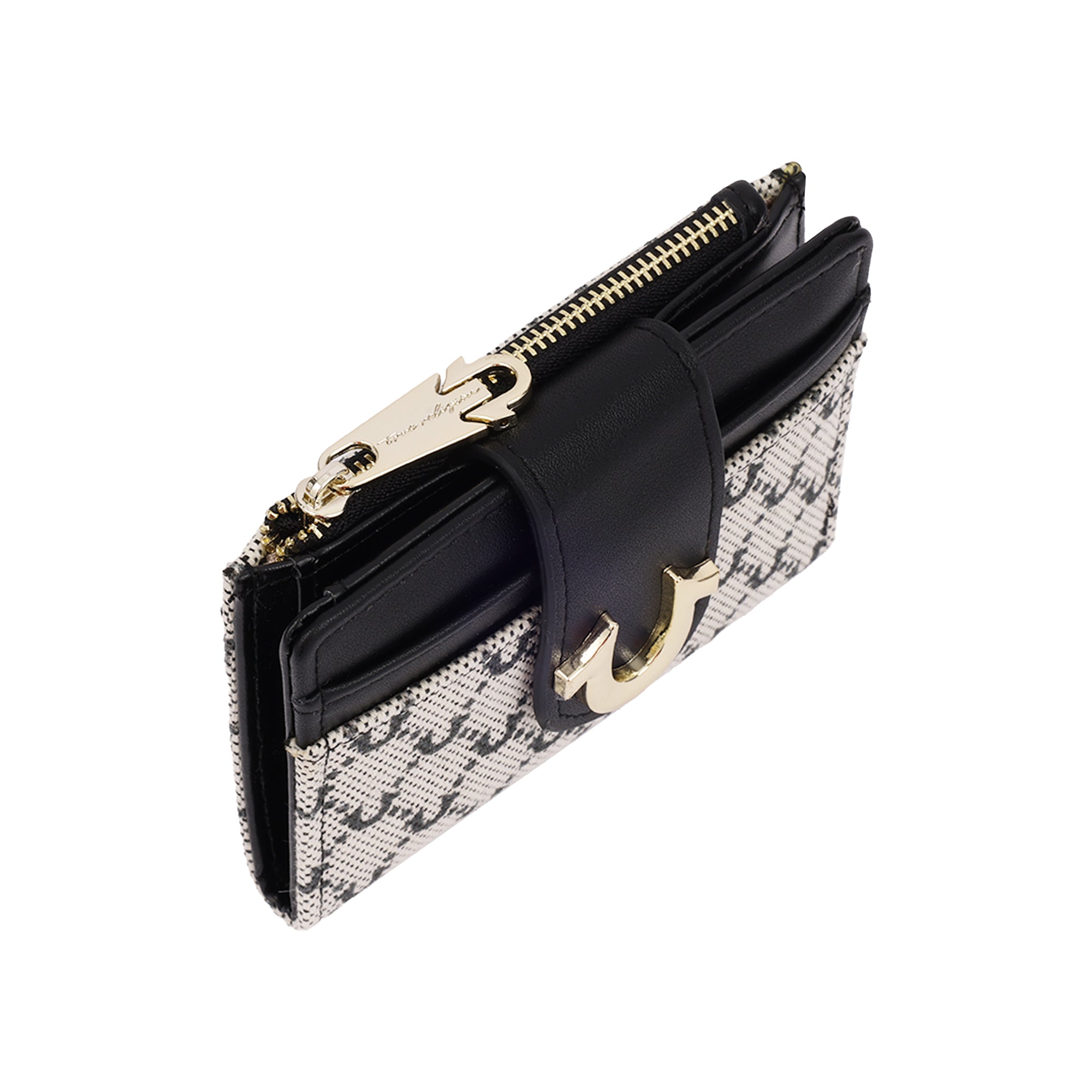 True Religion Signature Horseshoe Tab Wallet – Monogram Print