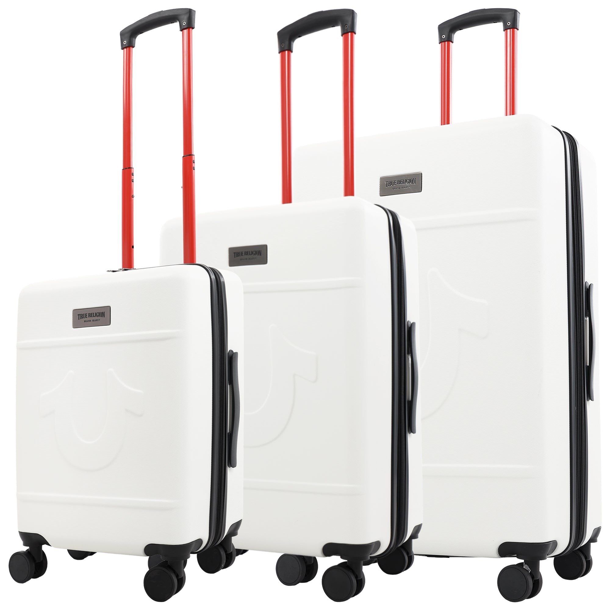 True Religion Molded U 3-Piece Hardside Spinner Luggage Set – 22", 26.5" & 30.5" Expandable Suitcases