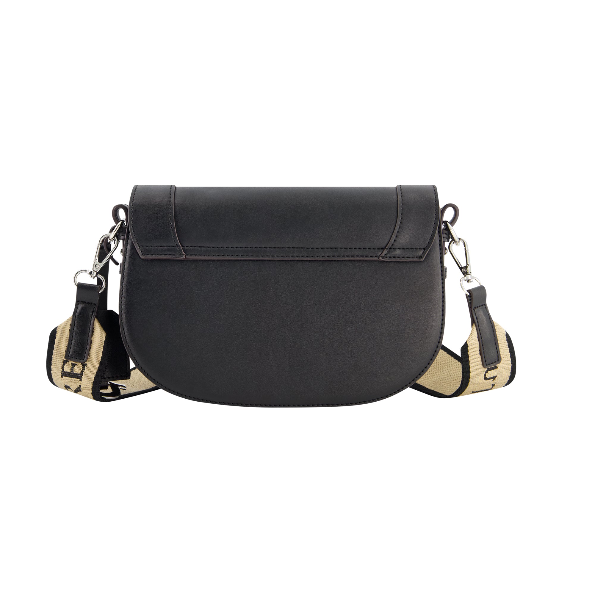 True Religion debossed logo flap shoulder bag, Black