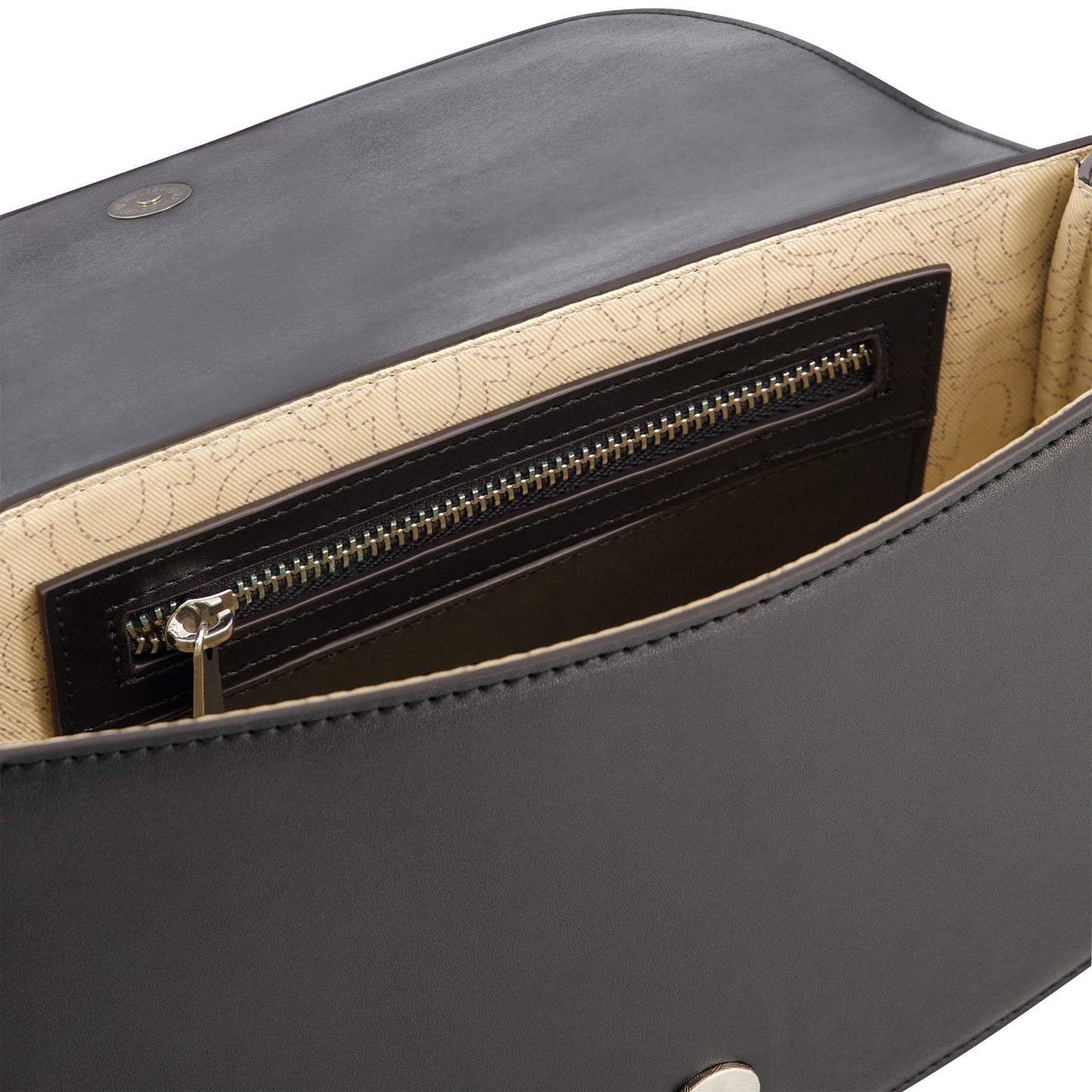 True Religion debossed logo flap shoulder bag, Black