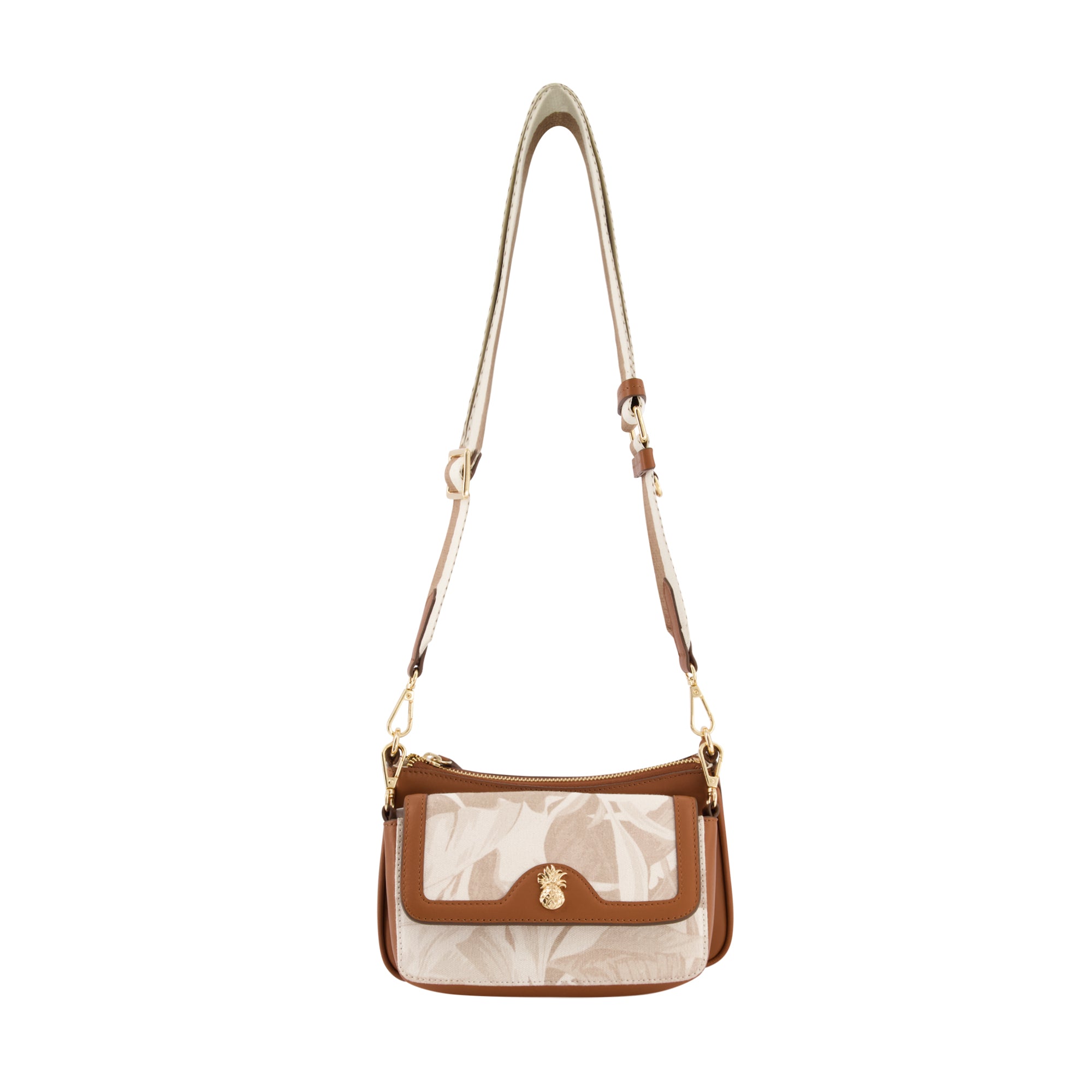 Tommy Bahama Leather Trim Floral Double Crossbody, Multi