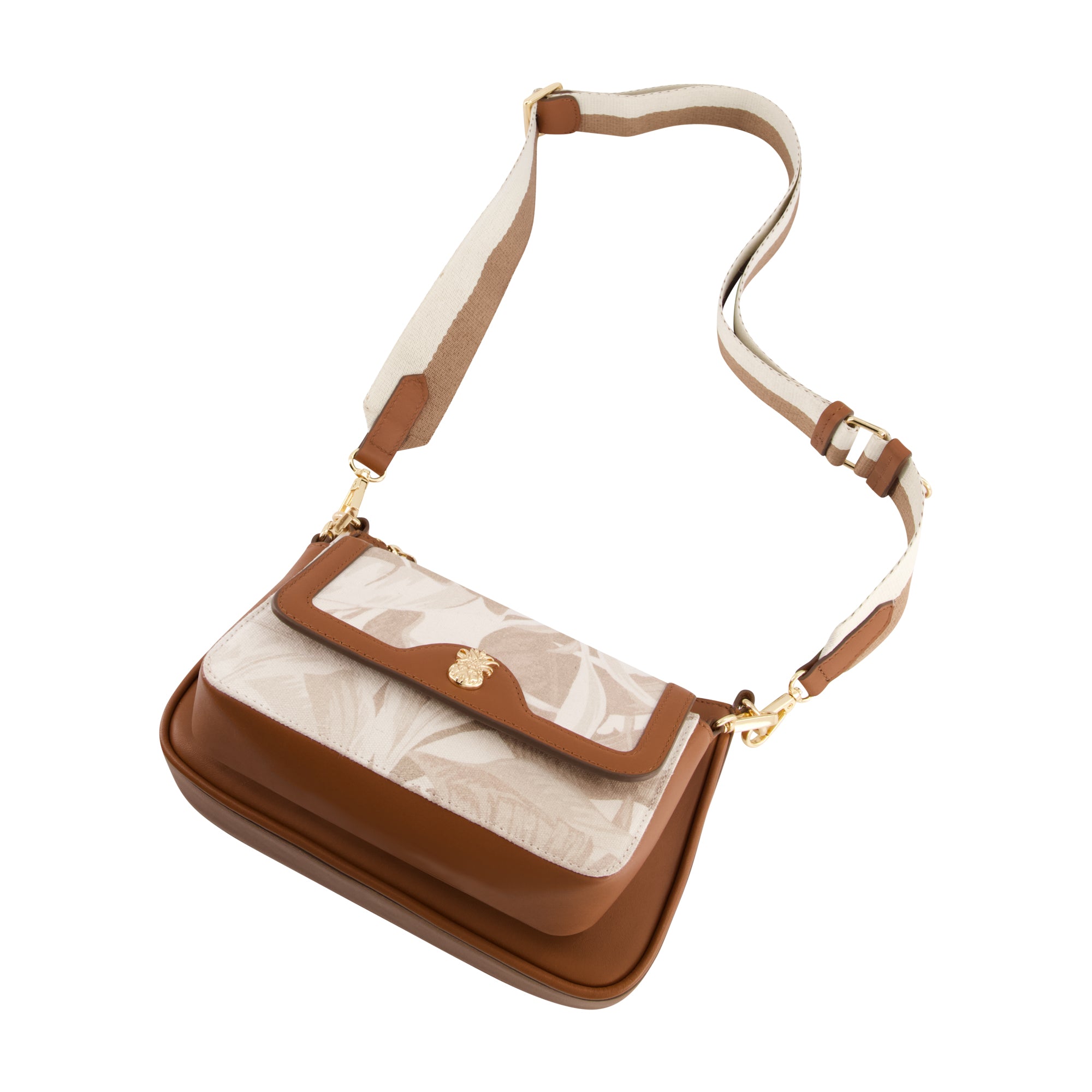 Tommy Bahama Leather Trim Floral Double Crossbody, Multi