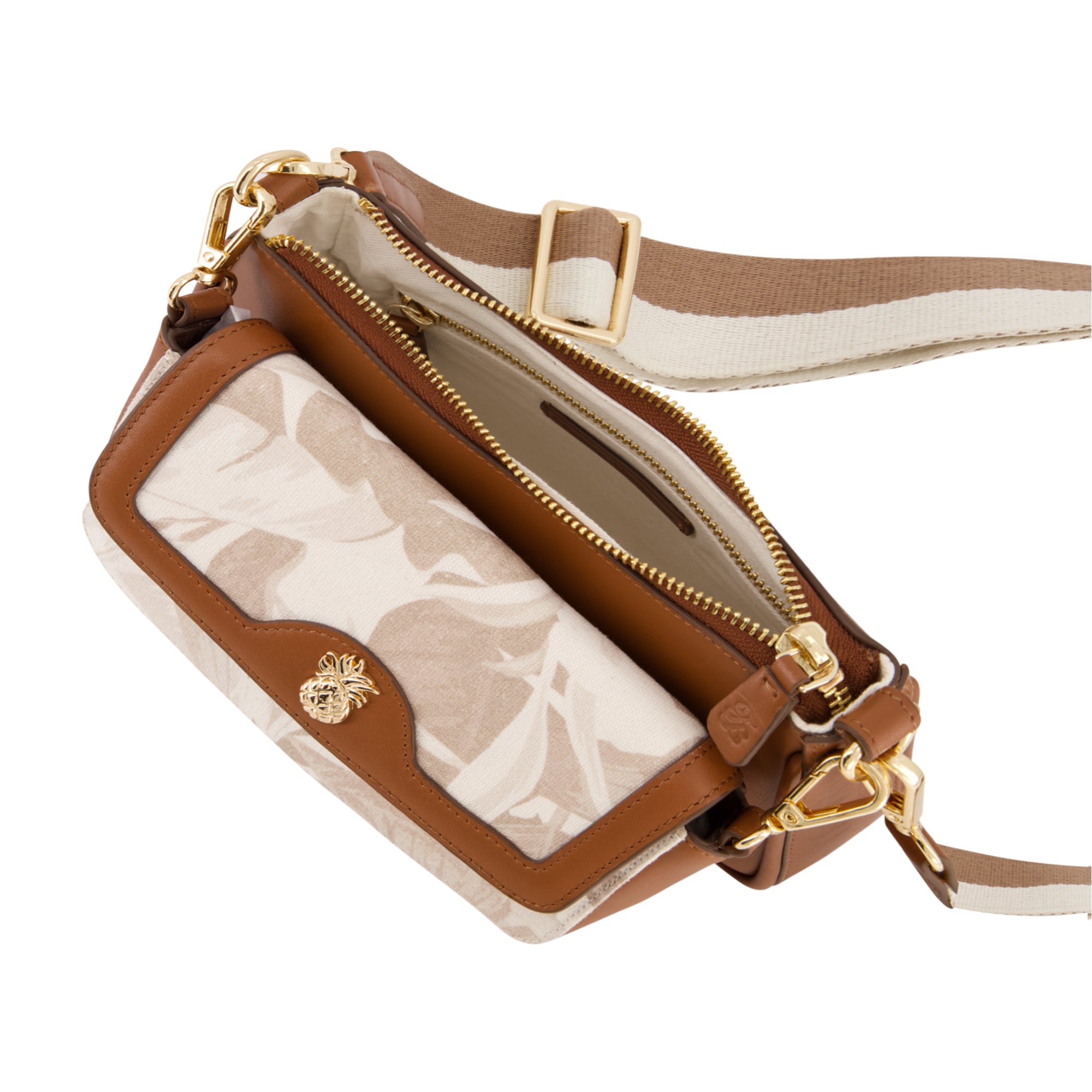 Tommy Bahama Leather Trim Floral Double Crossbody, Multi