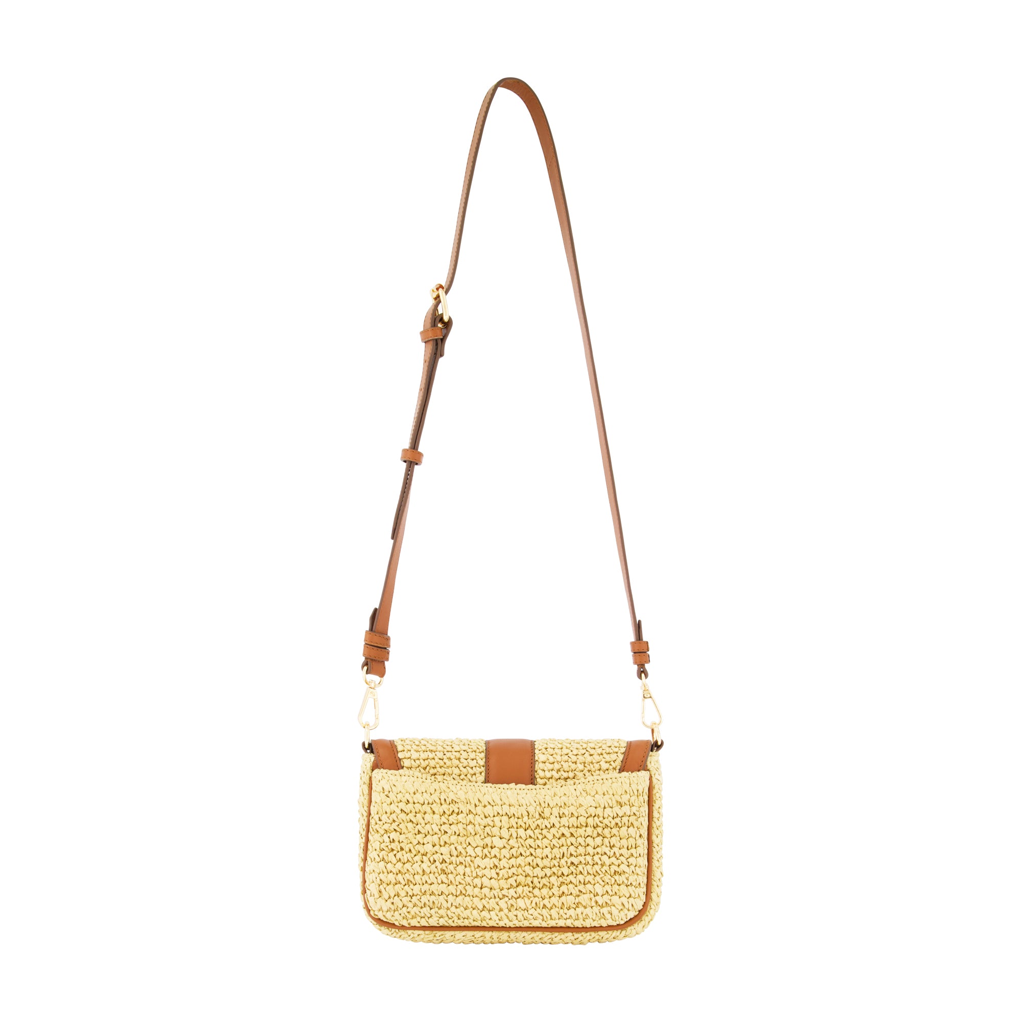 Tommy Bahama Raffia Flap Bag With Double Leather Strap, Multi